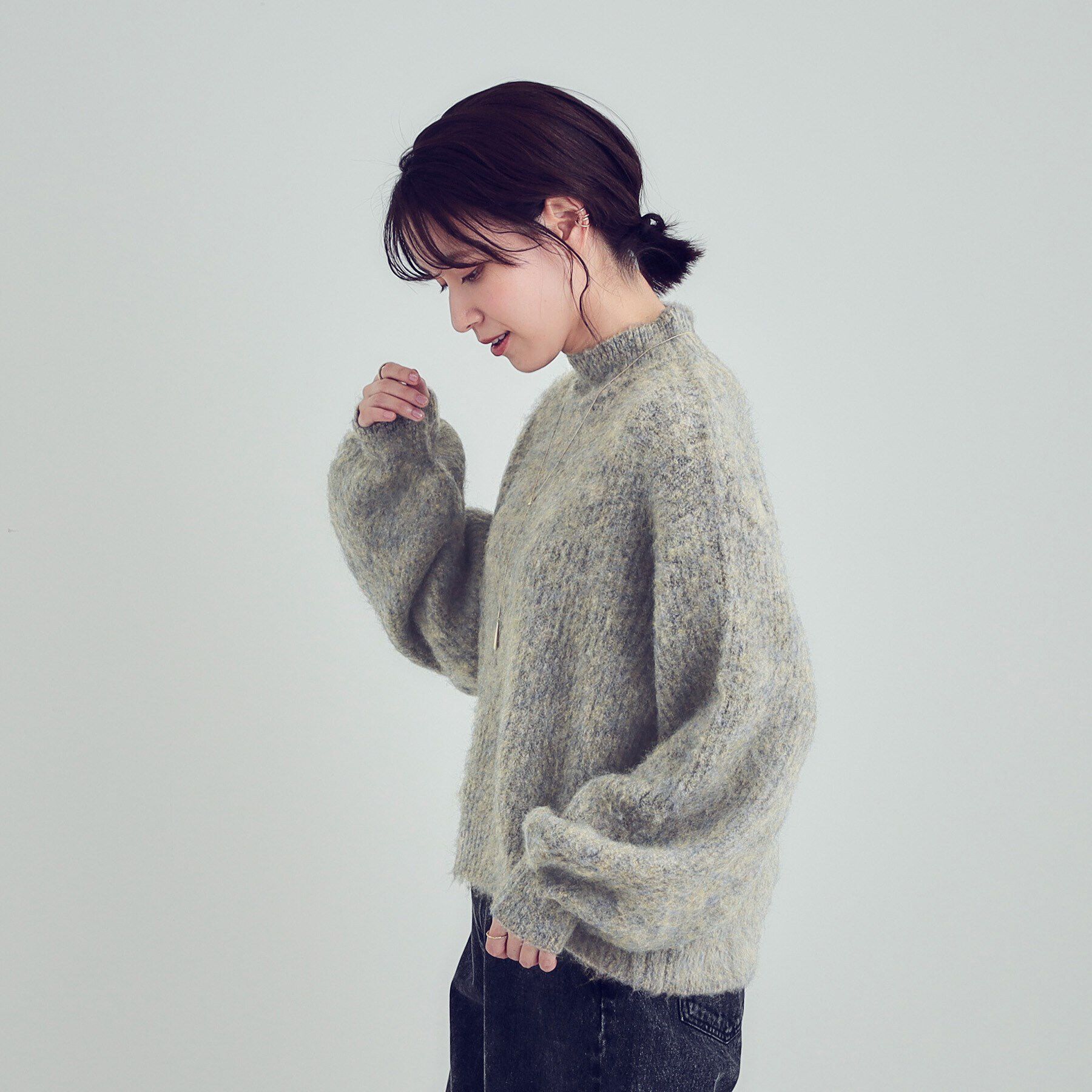 SHOO･LA･RUE「【S-LL/体型カバー】ふわふわMIXハイネックニット」|ニット・セーター|