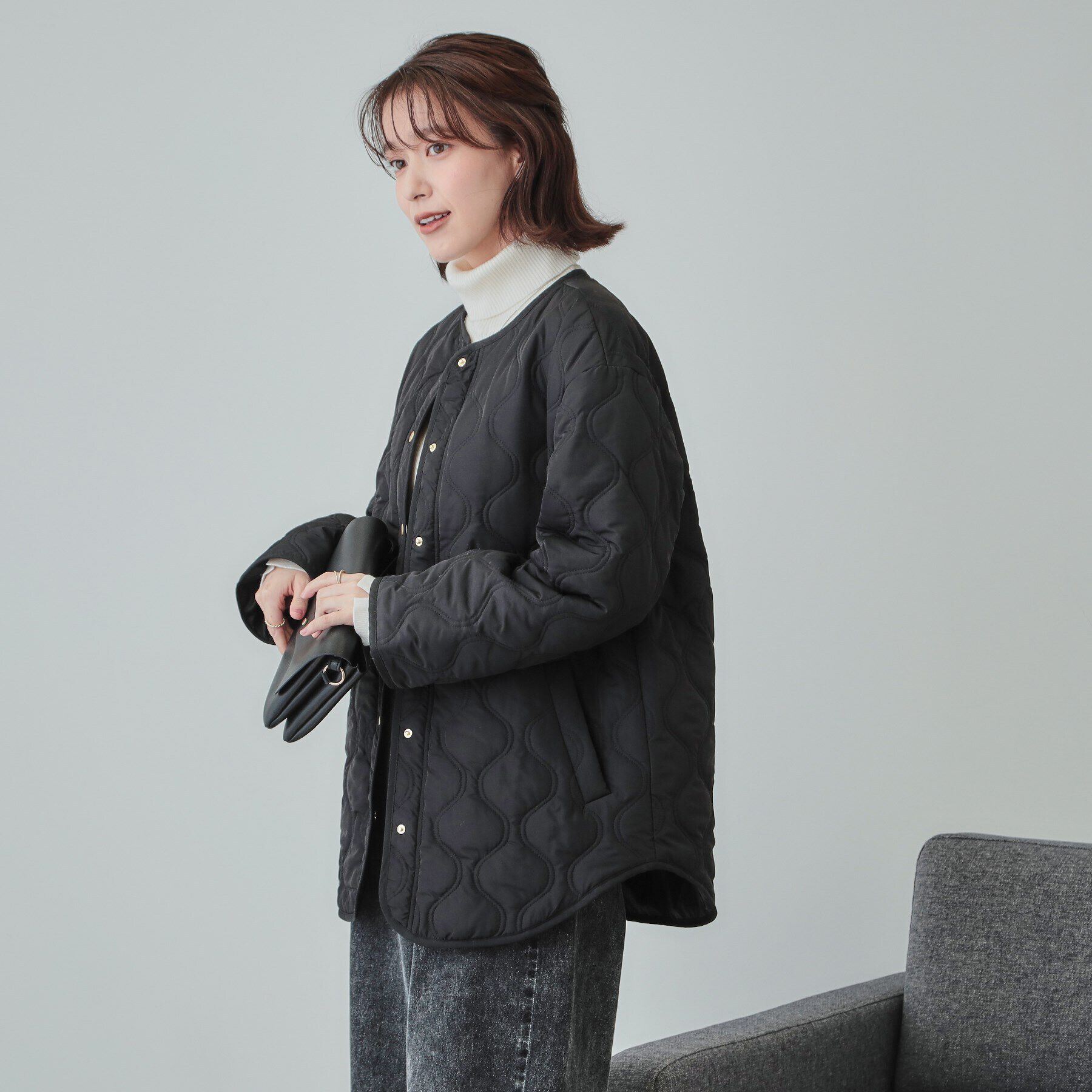 SHOO･LA･RUE「【S-LL/撥水】さっと羽織れる 大人が着たい キルトジャケット」|ブルゾン・スタジャン|