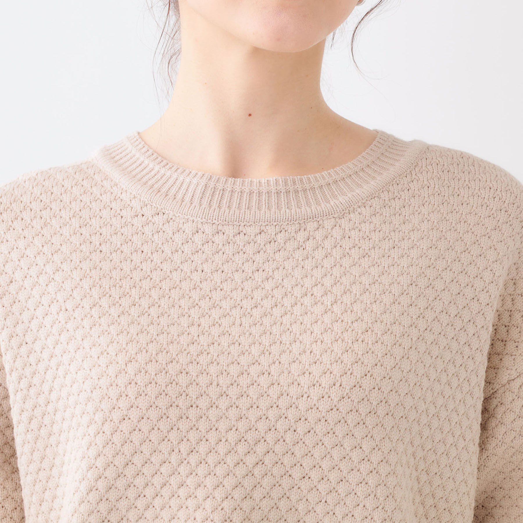 SHOO･LA･RUE「【高レビュー/洗える/S-LL】ポコポコの表面感が魅力 ラーベン柄ニット」|ニット・セーター|