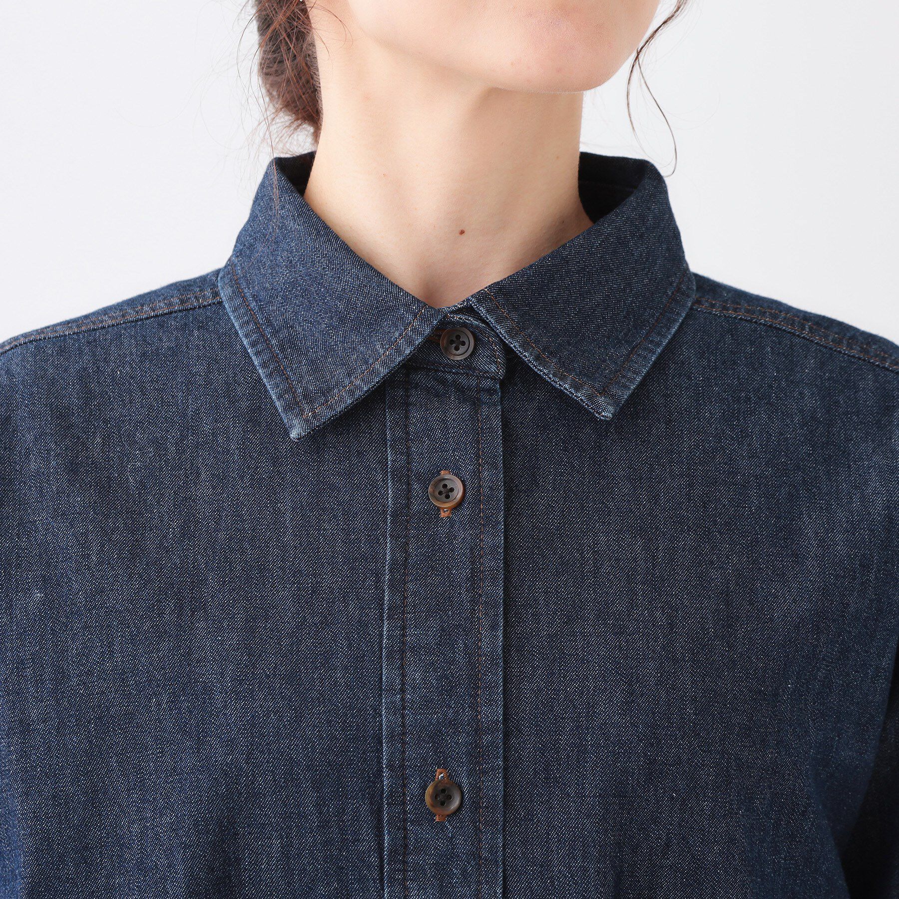 SHOO･LA･RUE「【洗える/S-LL】BIGポケット オーバーサイズデニムシャツ」|シャツ・ブラウス|