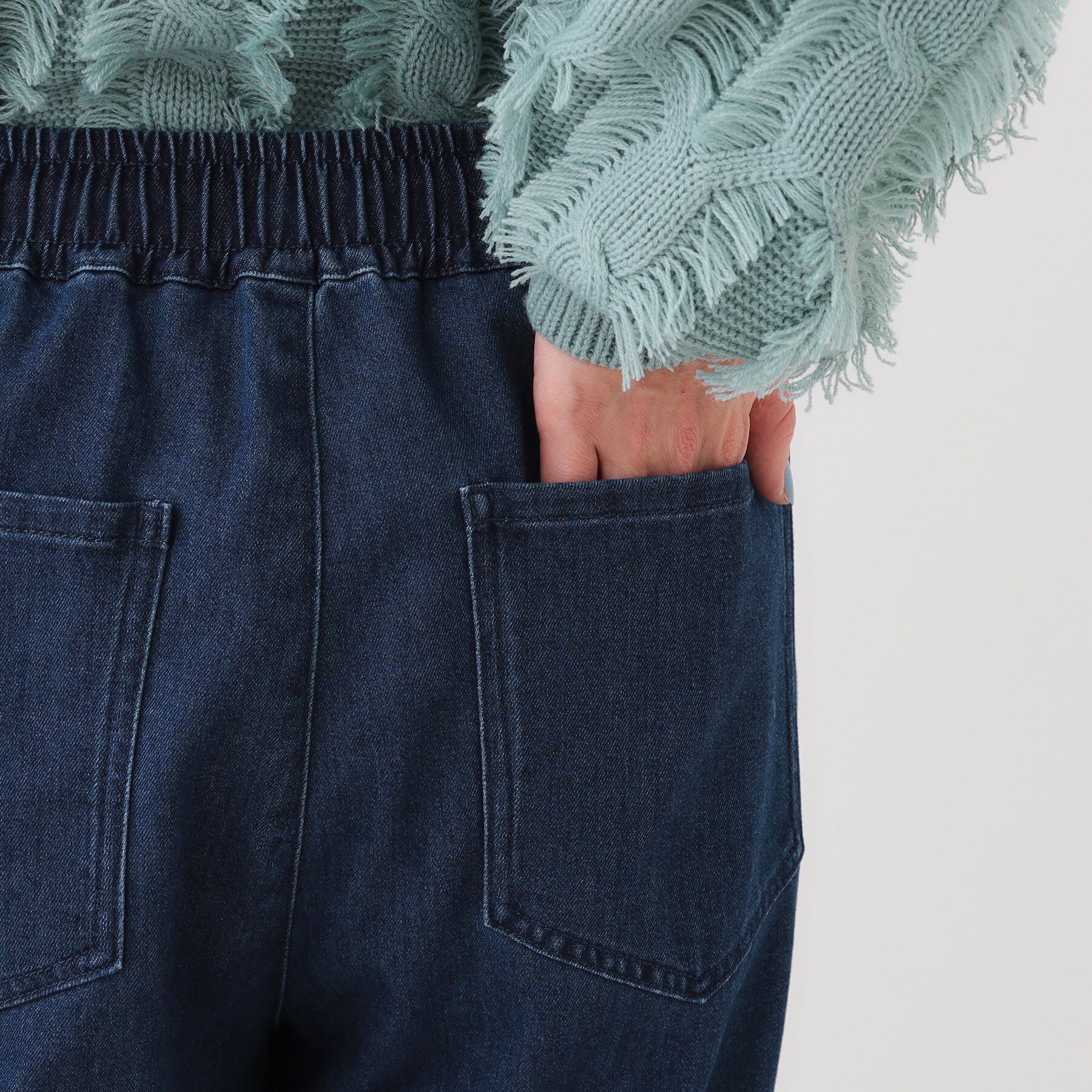 SHOO･LA･RUE「【洗える/SS-3L/美脚シルエット】アクティブ派のデニム イージーテーパードパンツ」|その他|