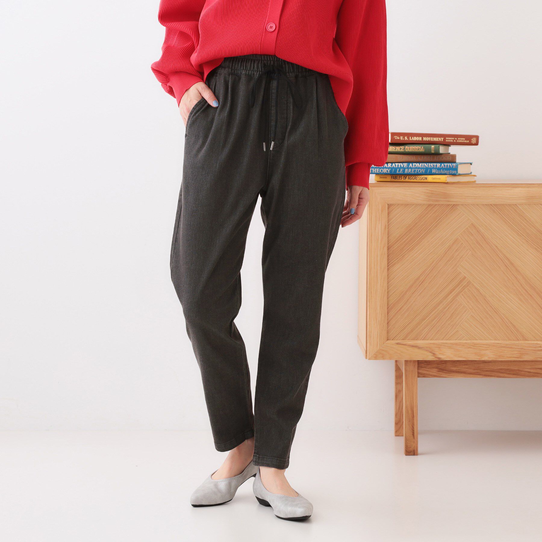 SHOO･LA･RUE「【洗える/SS-3L/美脚シルエット】アクティブ派のデニム イージーテーパードパンツ」|その他|