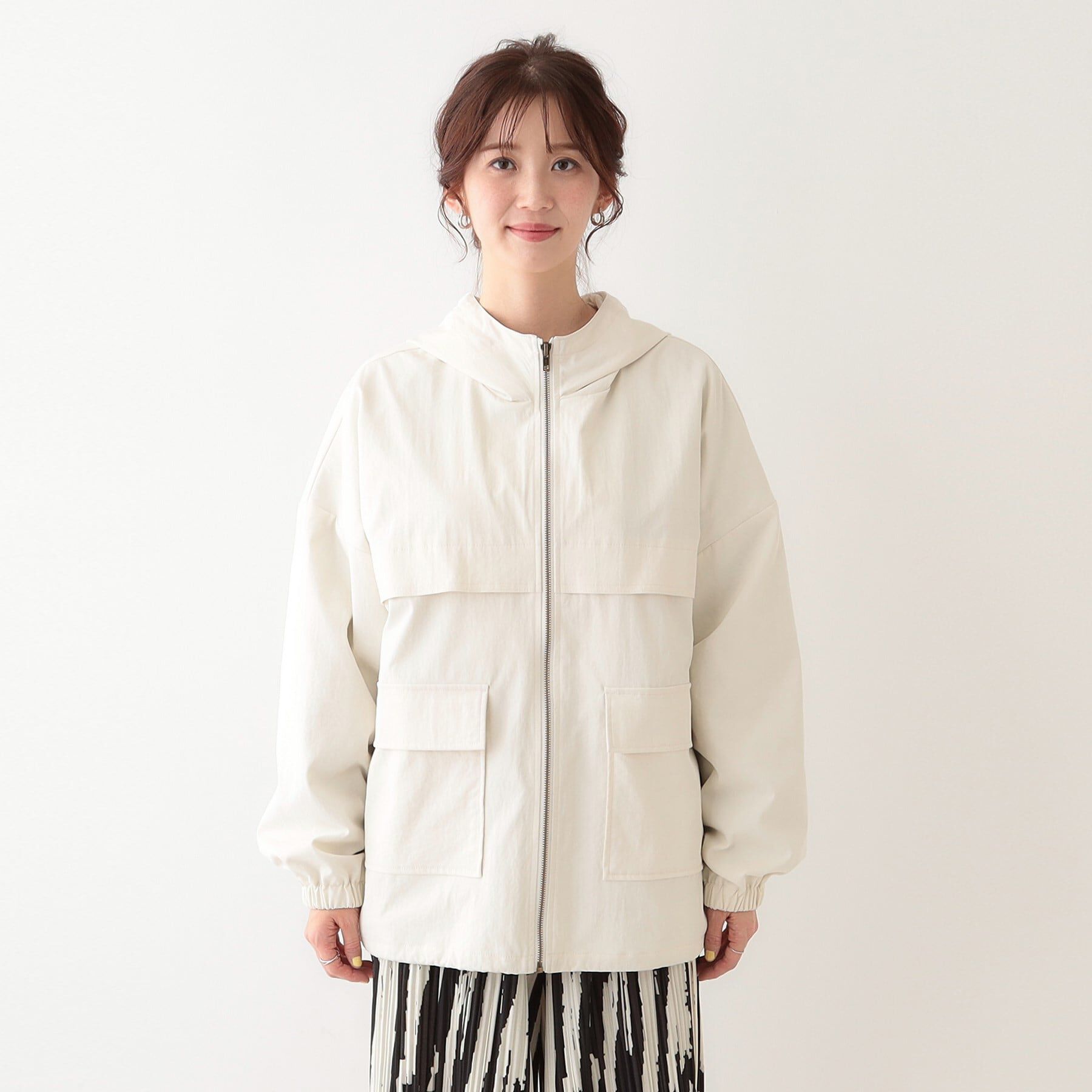 SHOO･LA･RUE「【撥水／S-LL】BIGポケット フーディブルゾン」|ブルゾン・スタジャン|