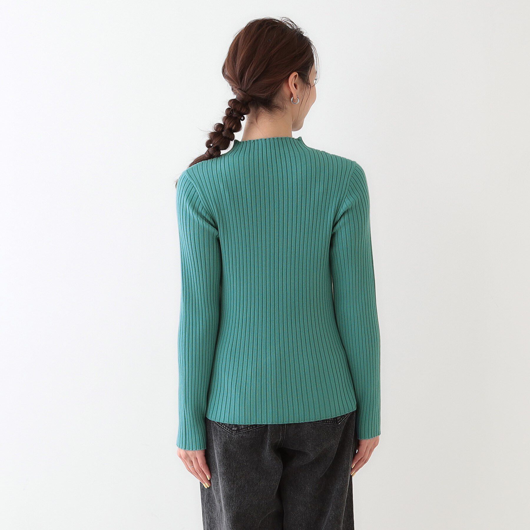 SHOO･LA･RUE「【洗える/S-LL】一枚でもインナーでも プチハイネック リブニット」|ニット・セーター|