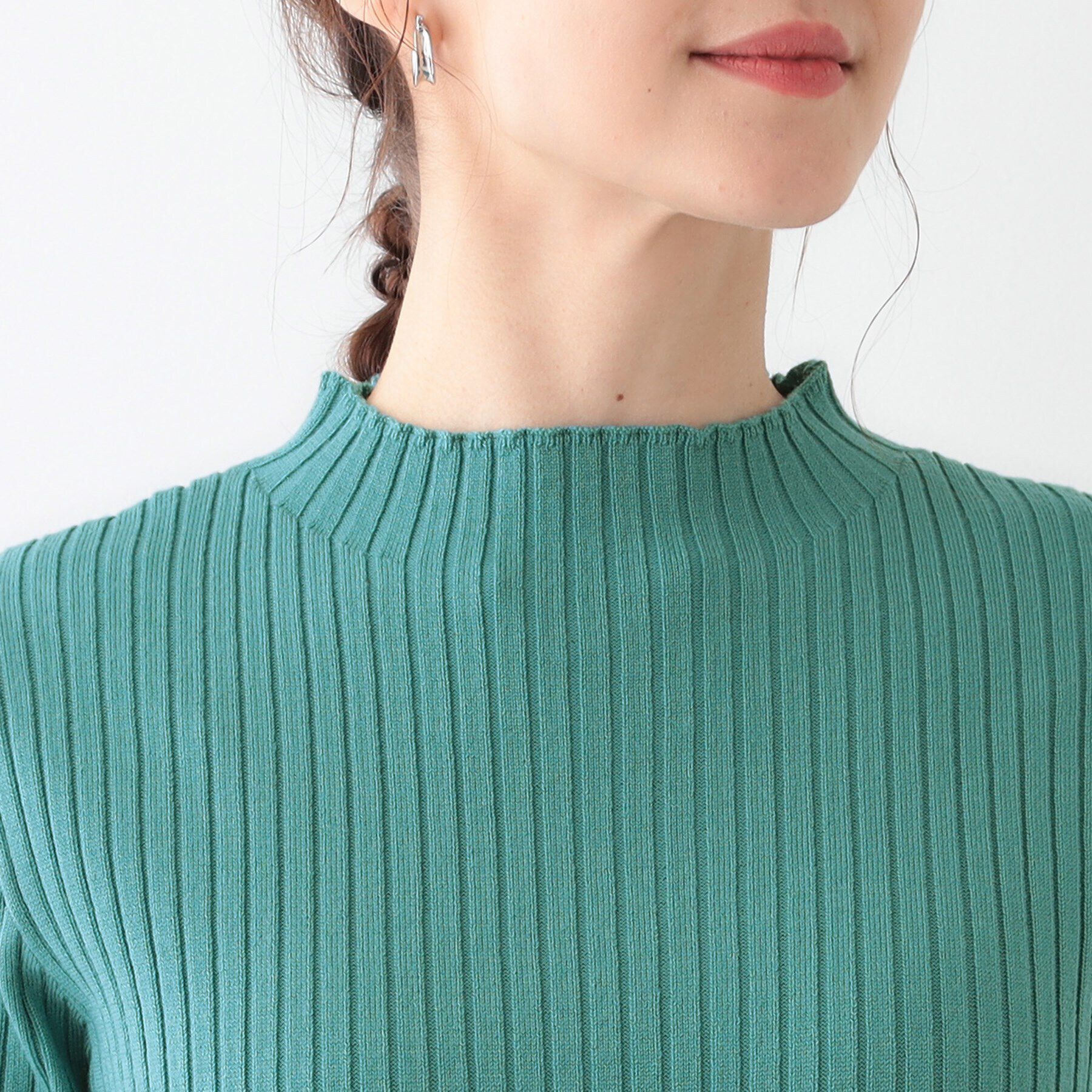 SHOO･LA･RUE「【洗える/S-LL】一枚でもインナーでも プチハイネック リブニット」|ニット・セーター|