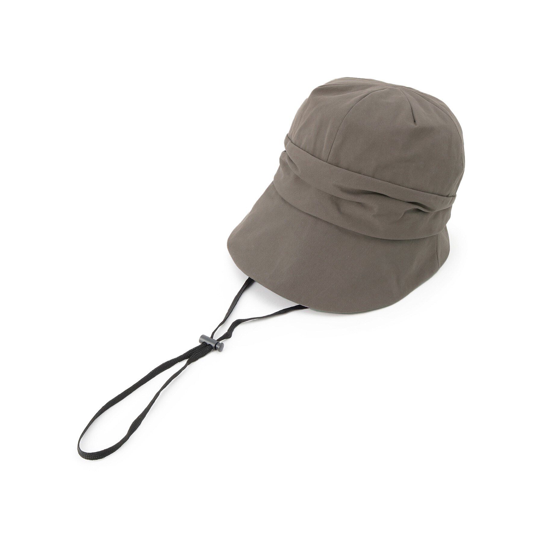 SHOO･LA･RUE「【UVカット】顔周りすっぽりキャスケット【サイズ調整／あご紐付き】」|キャップ・キャスケット|グレー(012)