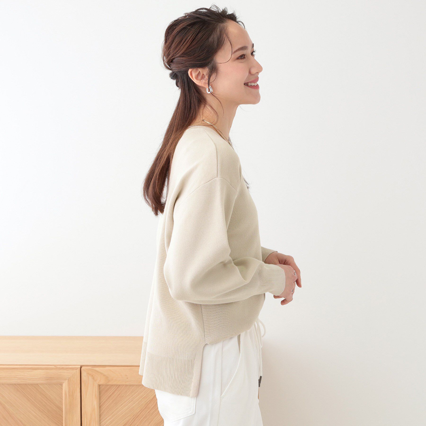 SHOO･LA･RUE「【S-LL/セットアップ可】インせず着られる さらっとなめらかニット」|ニット・セーター|