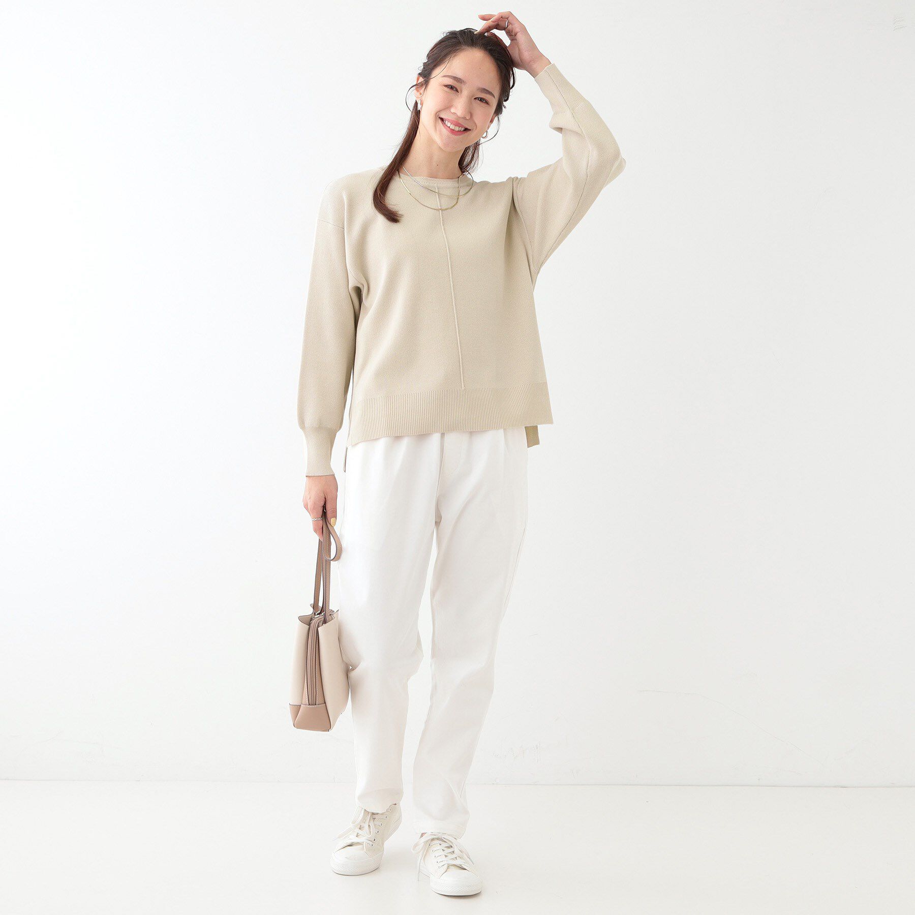 SHOO･LA･RUE「【S-LL/セットアップ可】インせず着られる さらっとなめらかニット」|ニット・セーター|