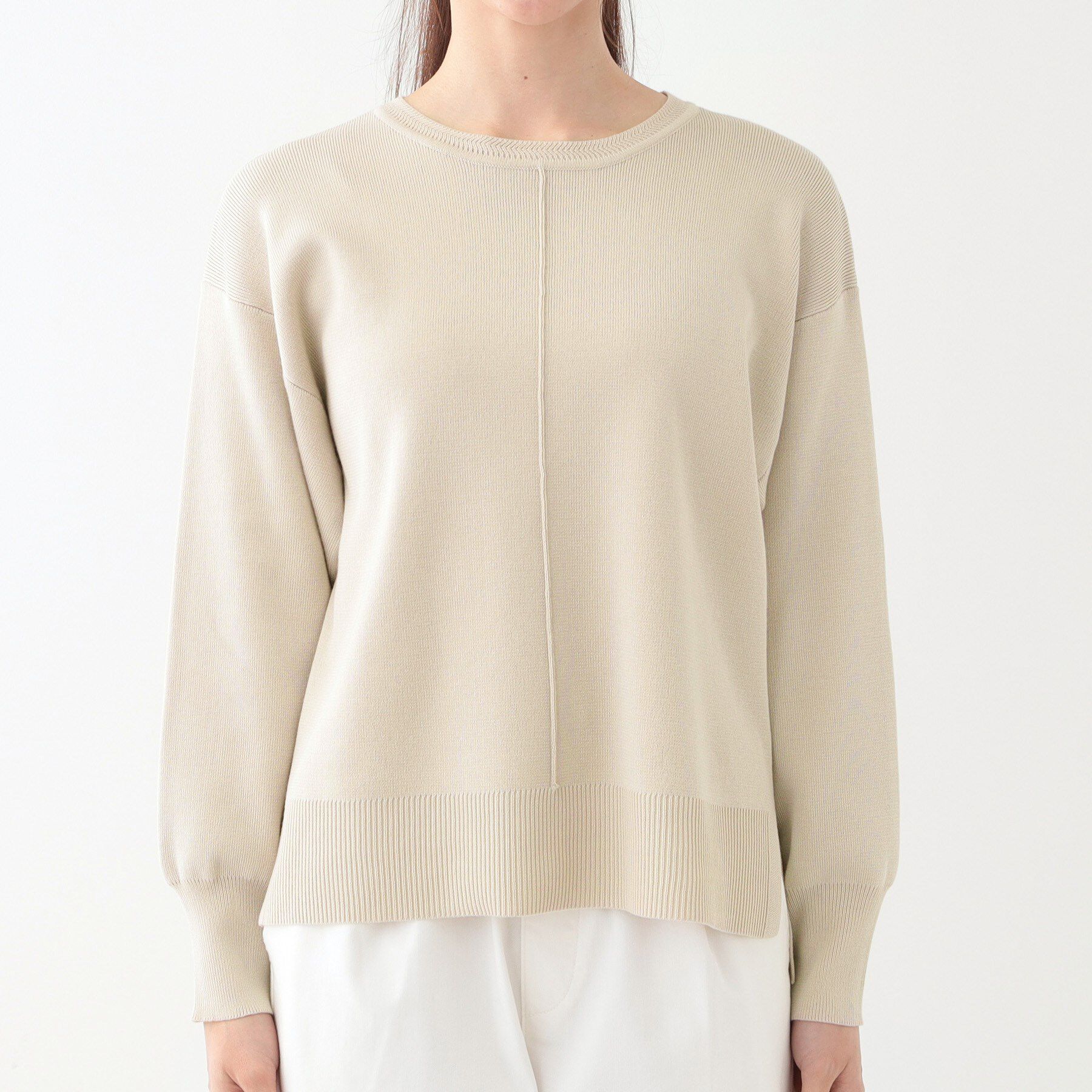 SHOO･LA･RUE「【S-LL/セットアップ可】インせず着られる さらっとなめらかニット」|ニット・セーター|