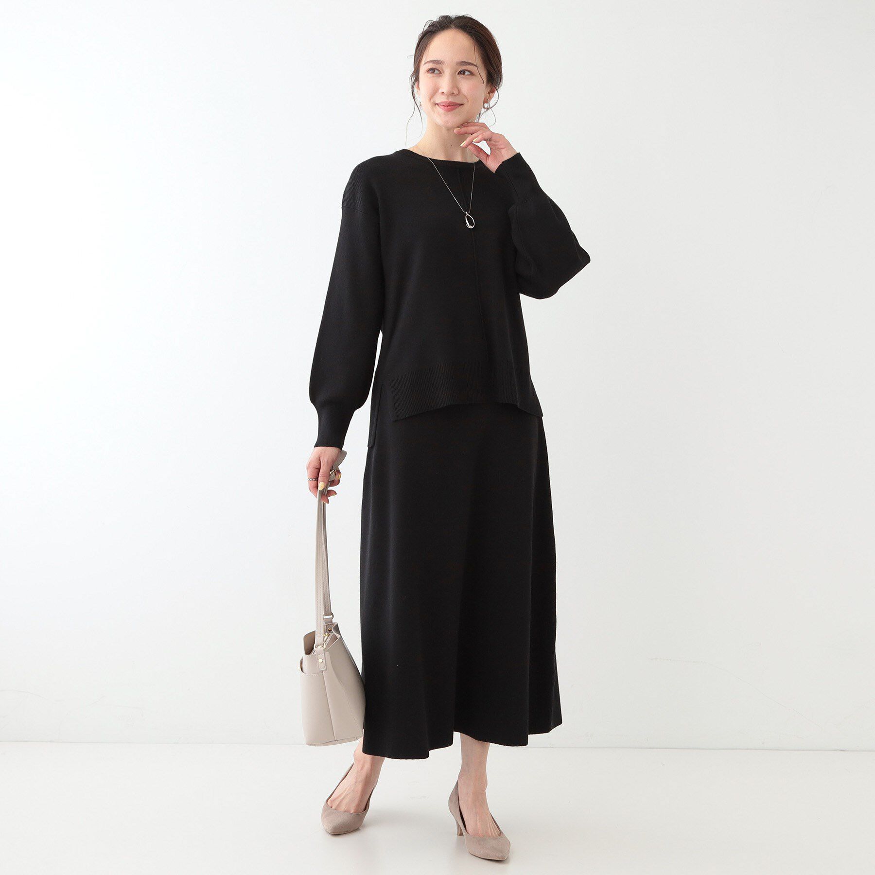 SHOO･LA･RUE「【S-LL/セットアップ可】インせず着られる さらっとなめらかニット」|ニット・セーター|