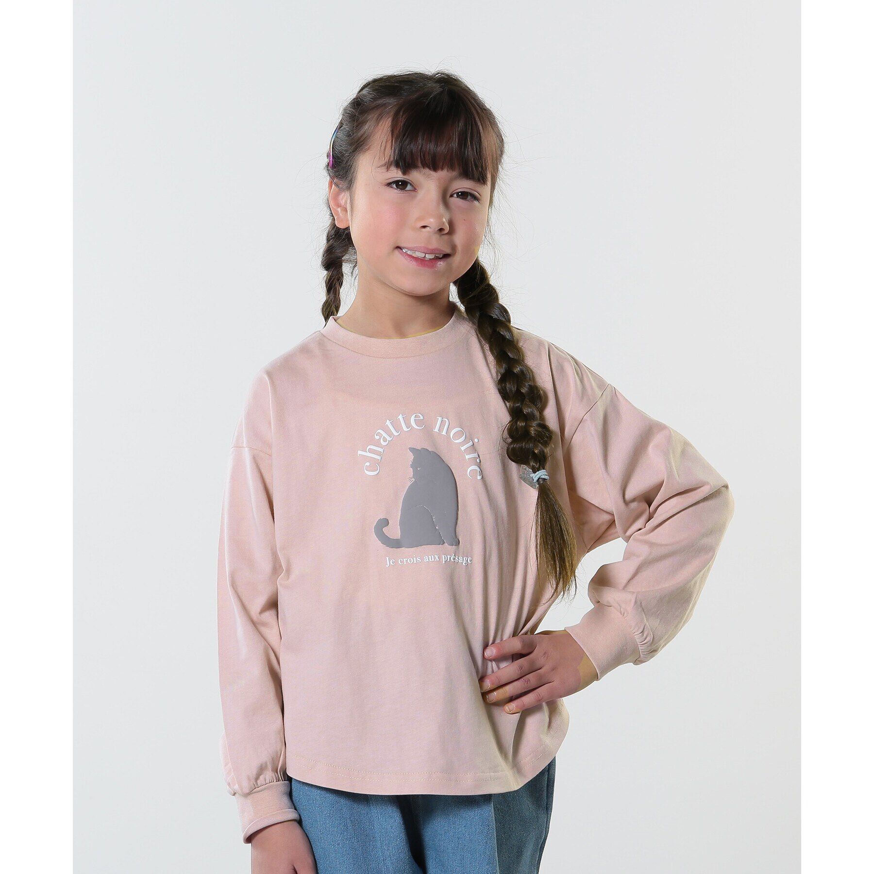 SHOO･LA･RUE「【100-150cm/洗える/姉妹リンク可】GIRLS プリントアソートロンT」|Tシャツ・カットソー|ライトピンク(070