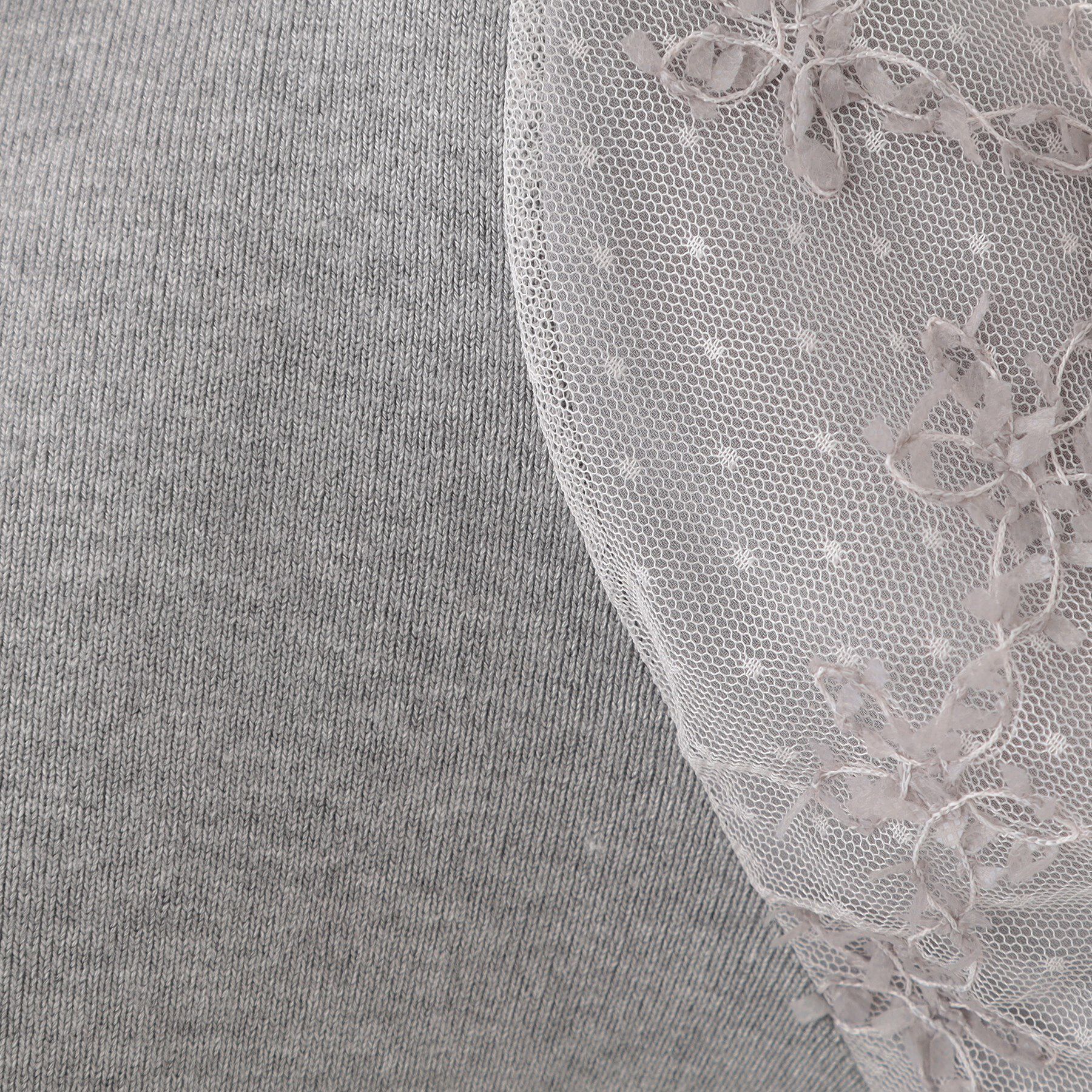 SHOO･LA･RUE「【S-LL】1枚で華やかになる お袖レースドッキングニット」|ニット・セーター|