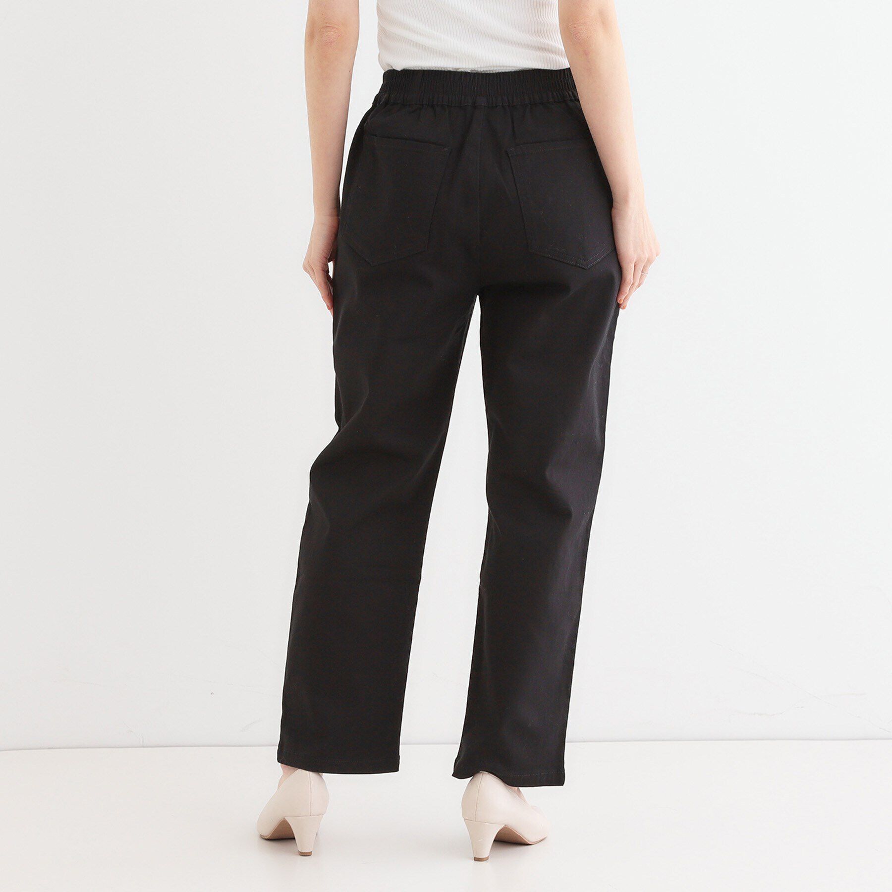 SHOO･LA･RUE「【洗える/S-3L】ストレッチで楽な穿き心地 綿イージーストレートパンツ」|その他|