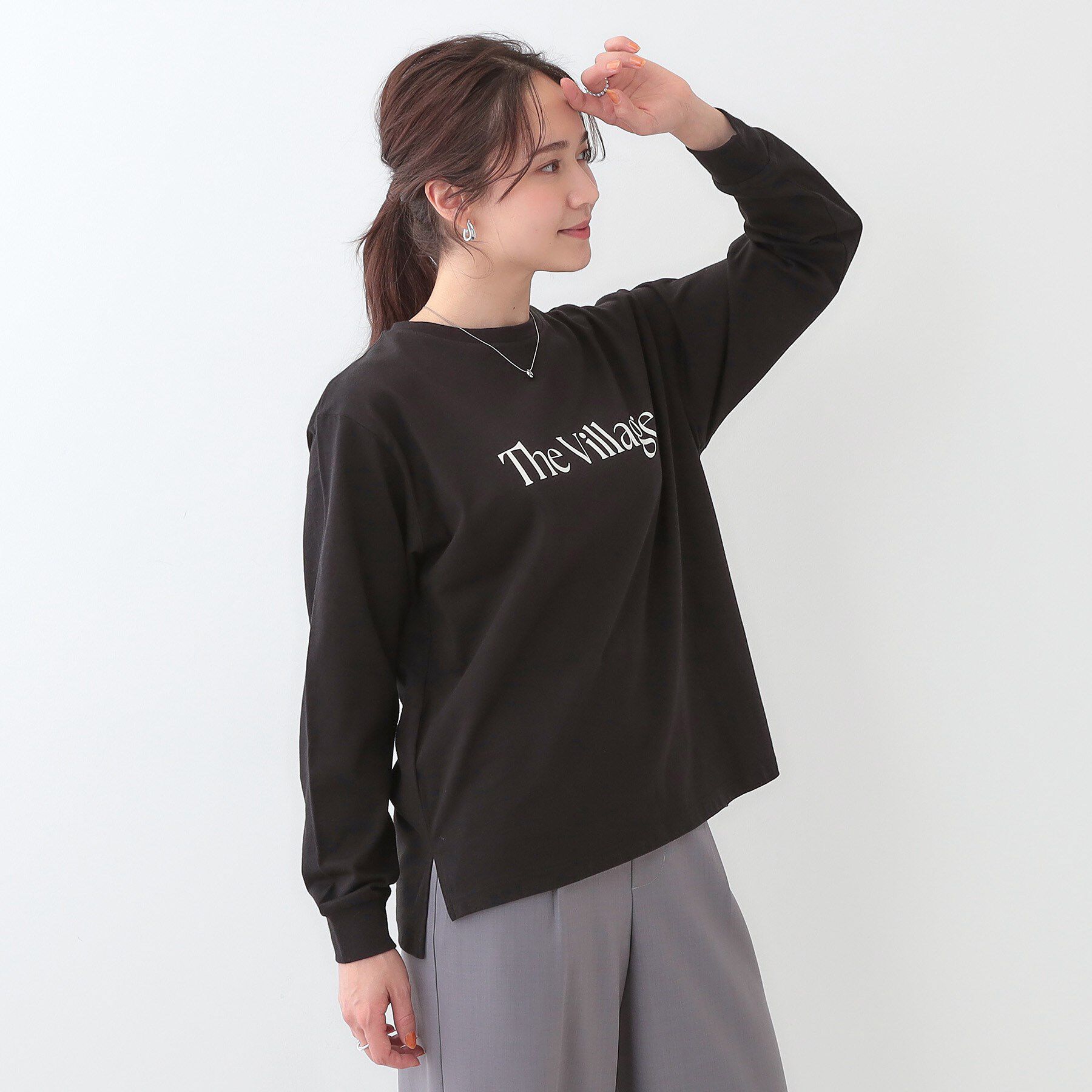 SHOO･LA･RUE「【洗える/S-LL】一枚でもレイヤードでも グラフィック長袖Tシャツ」|Tシャツ・カットソー|