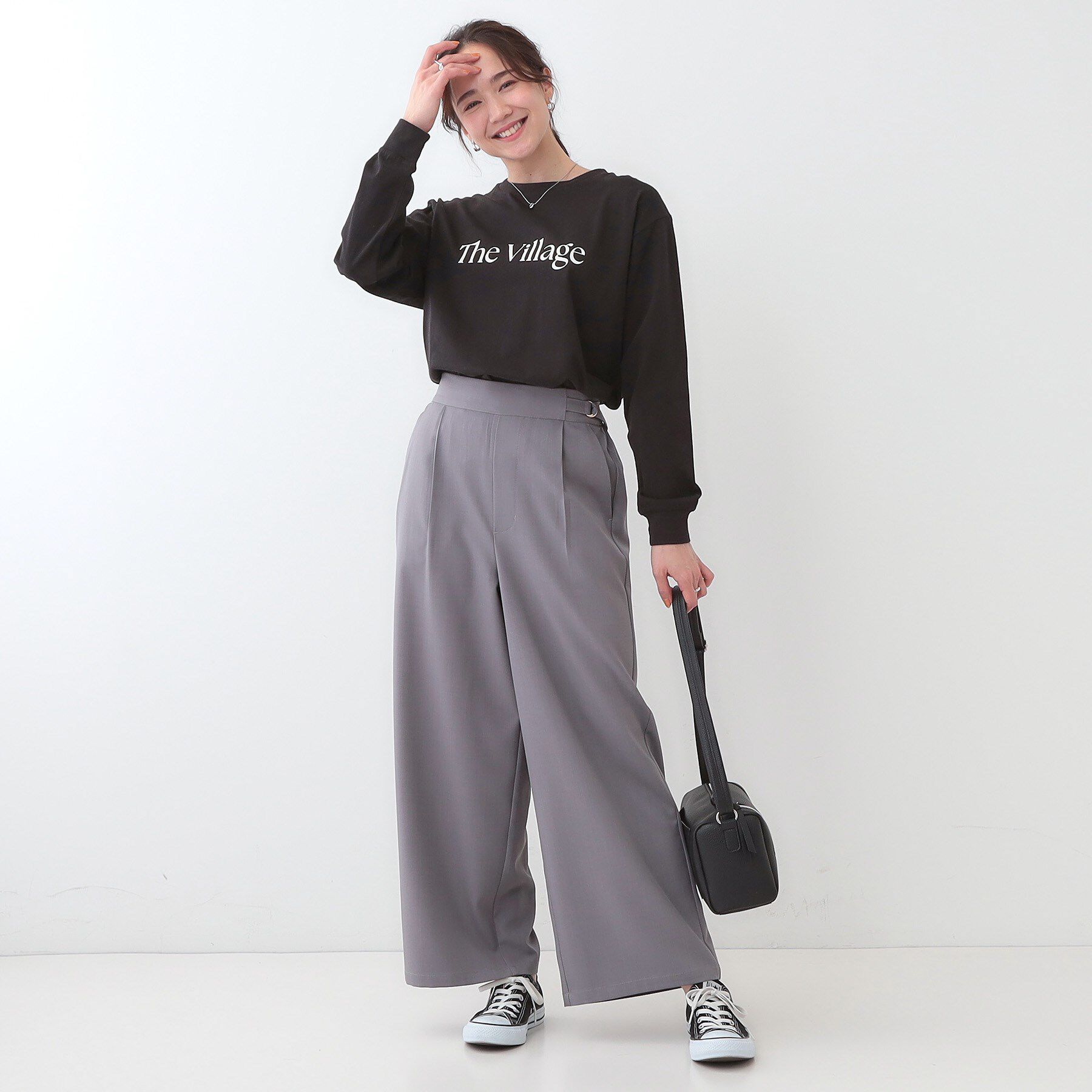 SHOO･LA･RUE「【洗える/S-LL】一枚でもレイヤードでも グラフィック長袖Tシャツ」|Tシャツ・カットソー|