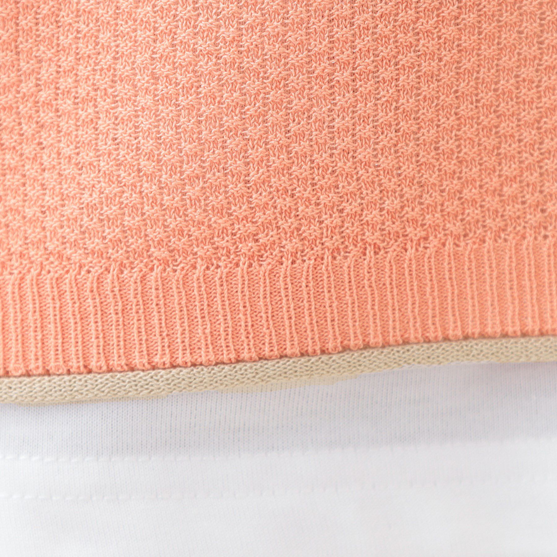 SHOO･LA･RUE「【S-LL/2枚セット】シアー感も楽しめる 光沢カノコ編み配色ニット+ロンT」|ニット・セーター|