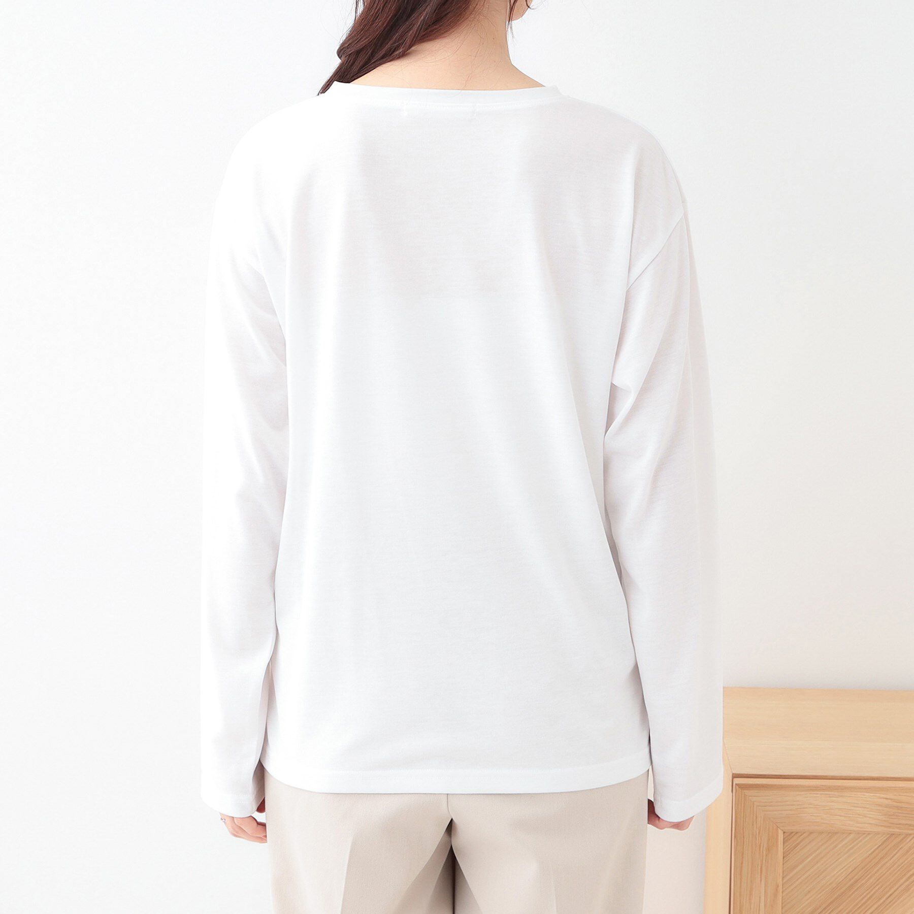 SHOO･LA･RUE「【S-LL/2枚セット】シアー感も楽しめる 光沢カノコ編み配色ニット+ロンT」|ニット・セーター|