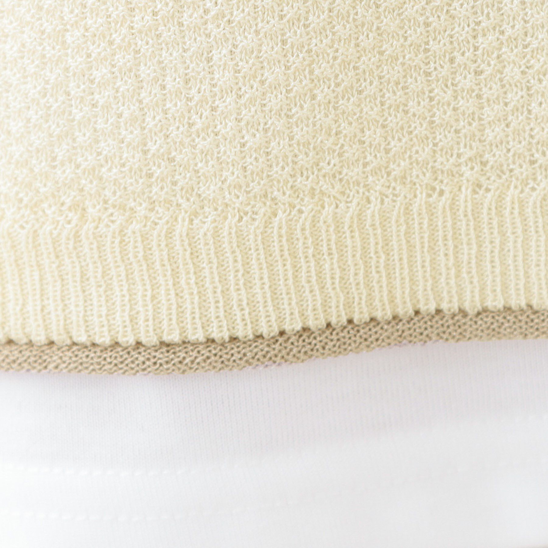 SHOO･LA･RUE「【S-LL/2枚セット】シアー感も楽しめる 光沢カノコ編み配色ニット+ロンT」|ニット・セーター|