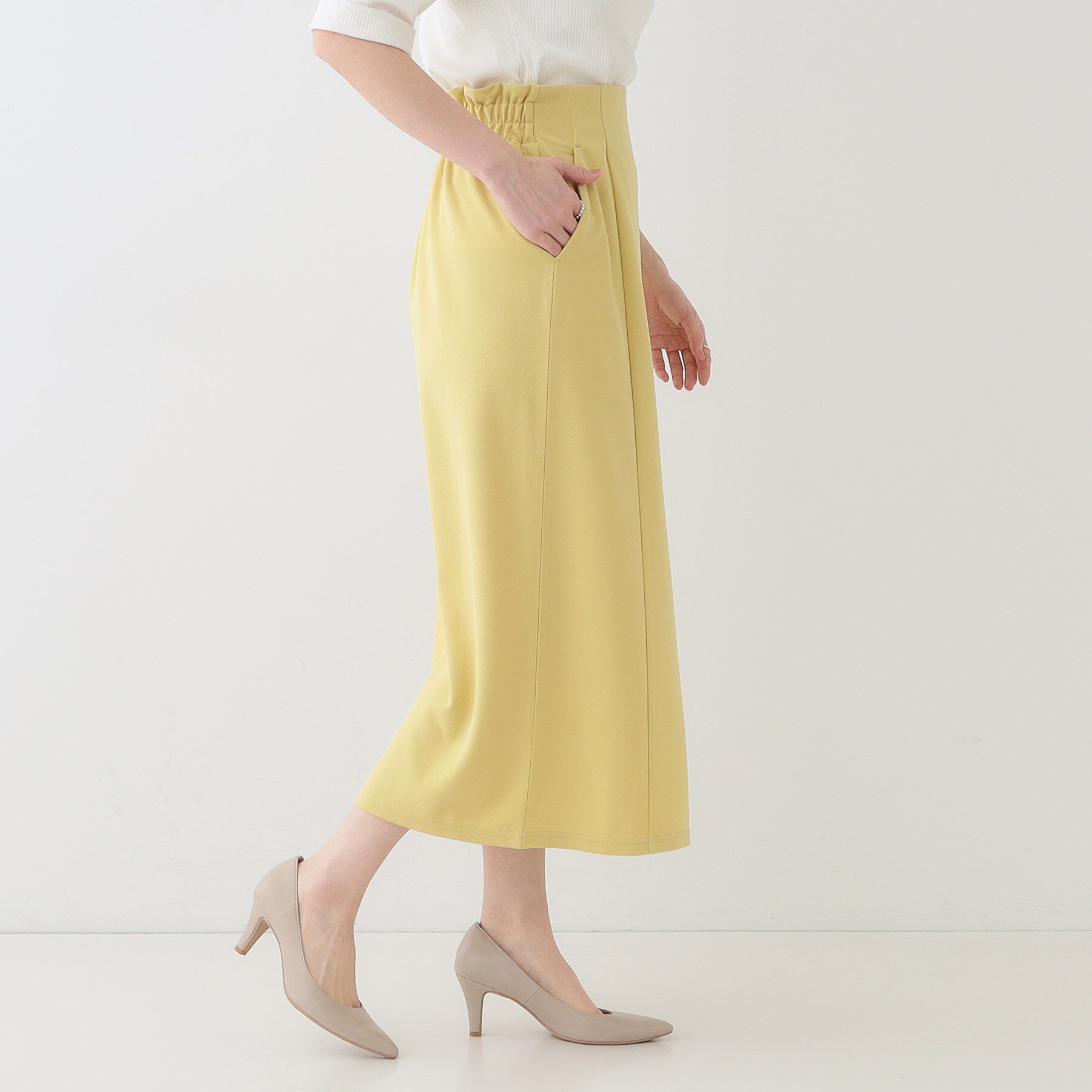 SHOO･LA･RUE「【洗える】洗濯後しわになりにくい カットジョーゼット ナロースカート」|スカート|