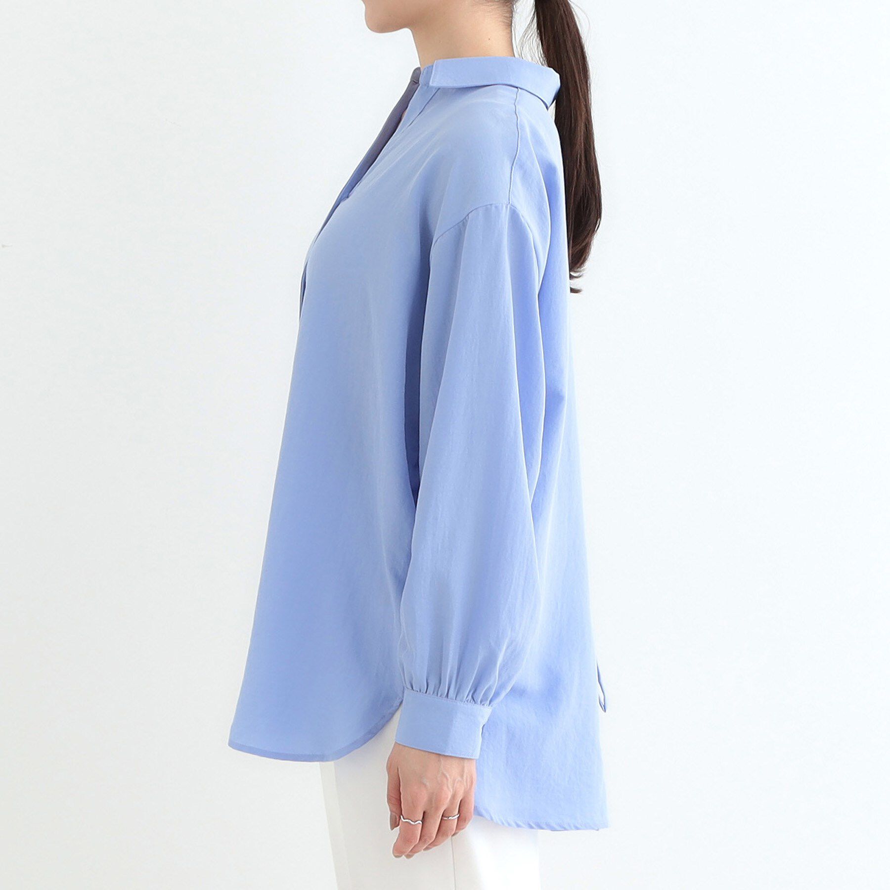 SHOO･LA･RUE「【S-LL】後ろ姿も抜かりなく バックレースアップシャツ」|シャツ・ブラウス|