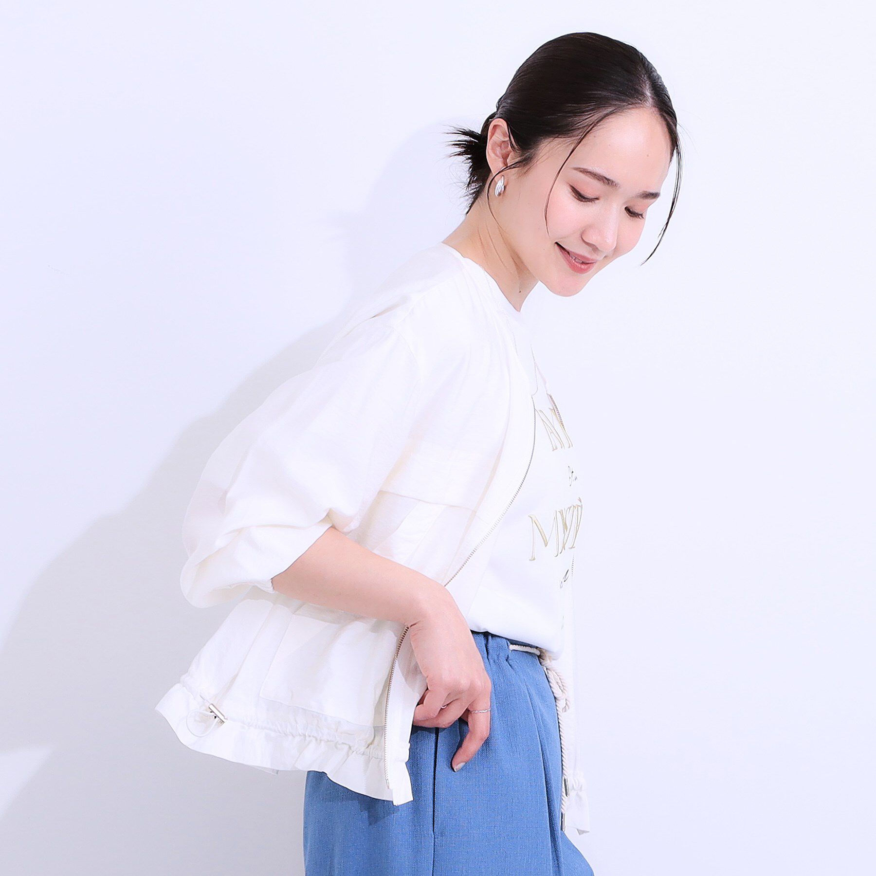 SHOO･LA･RUE「【S-LL】大人のシアー感が魅力 ドロストブルゾン」|ブルゾン・スタジャン|