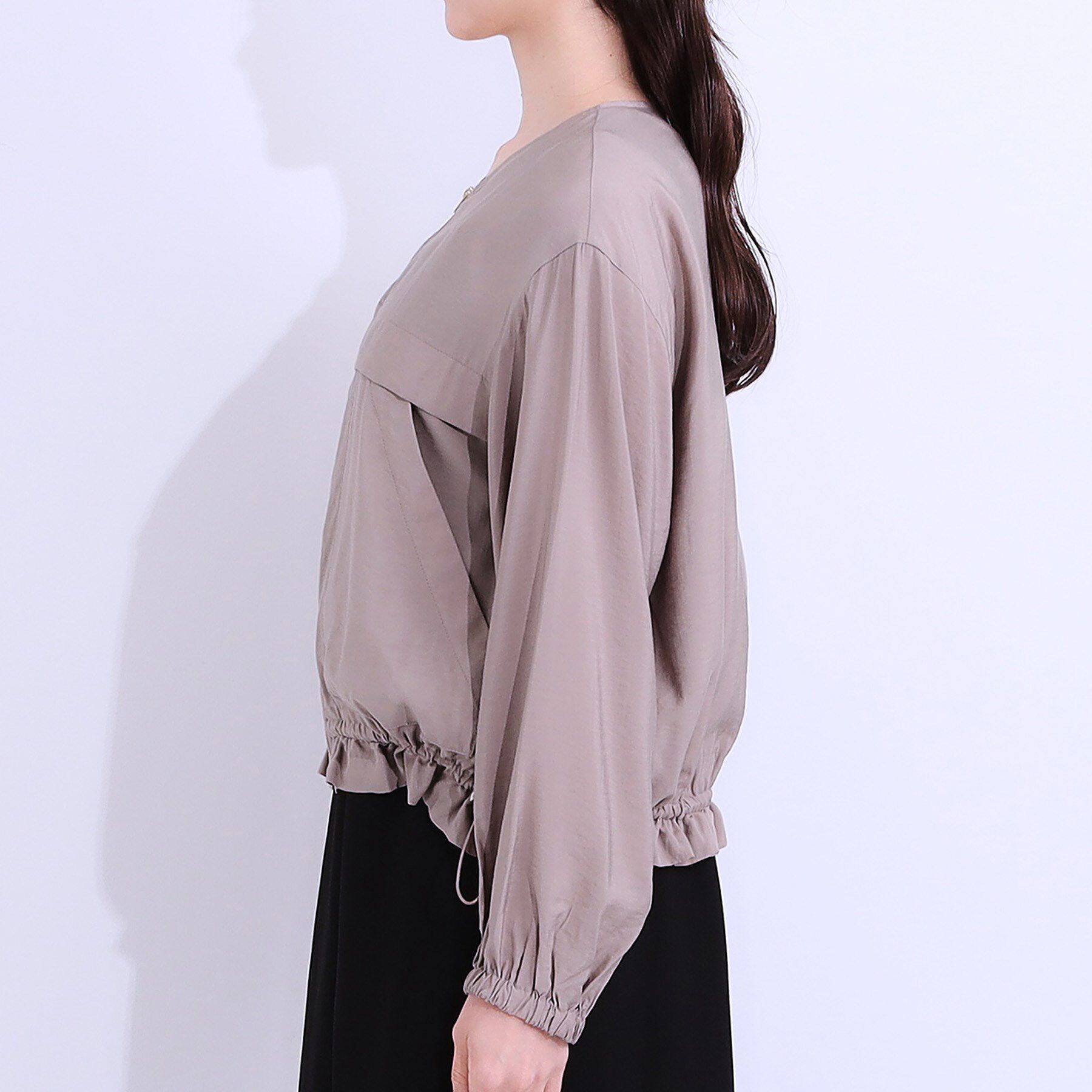 SHOO･LA･RUE「【S-LL】大人のシアー感が魅力 ドロストブルゾン」|ブルゾン・スタジャン|