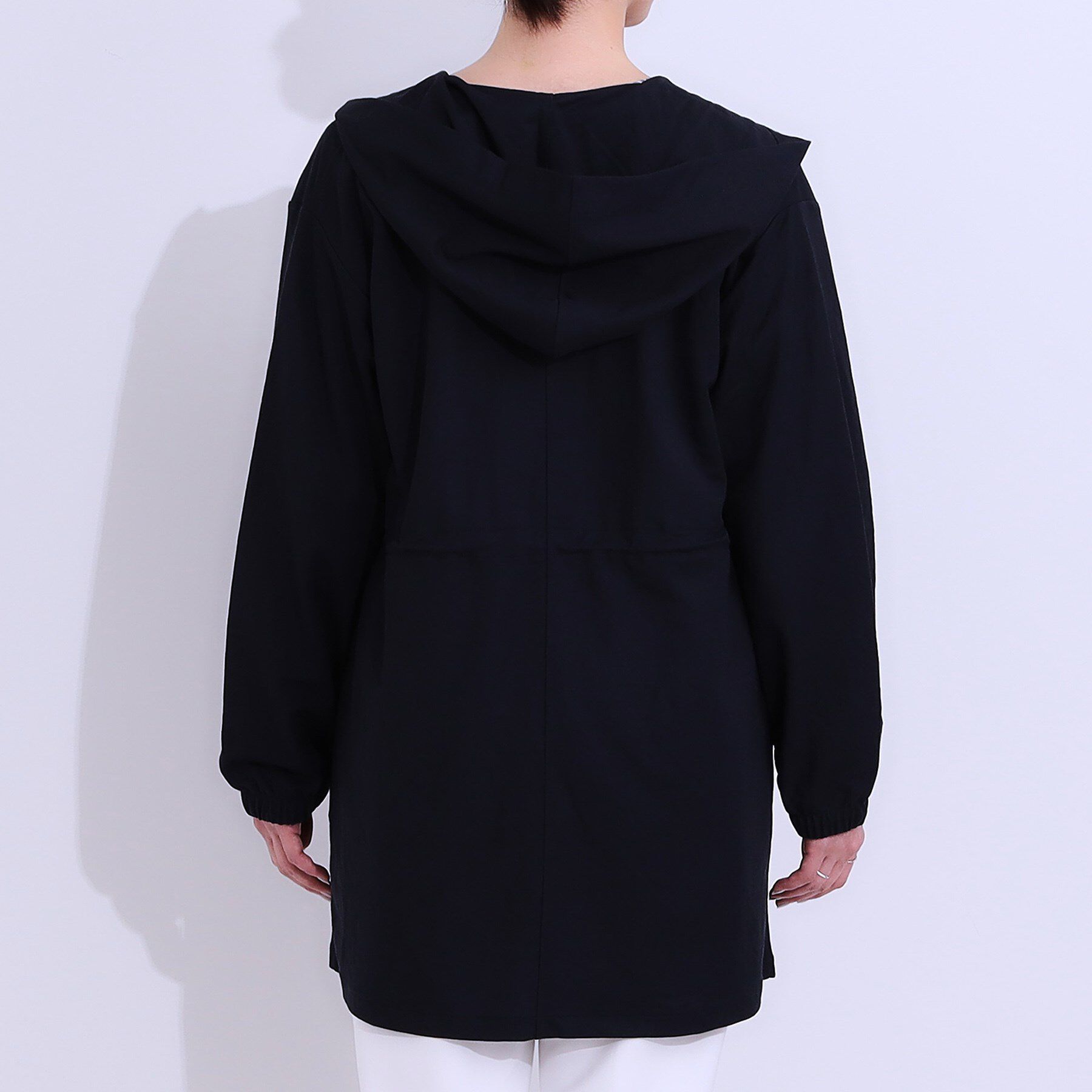 SHOO･LA･RUE「【S-LL/ひんやり/UV】さっと羽織れる お尻が隠れるフード付きパーカ」|パーカー|