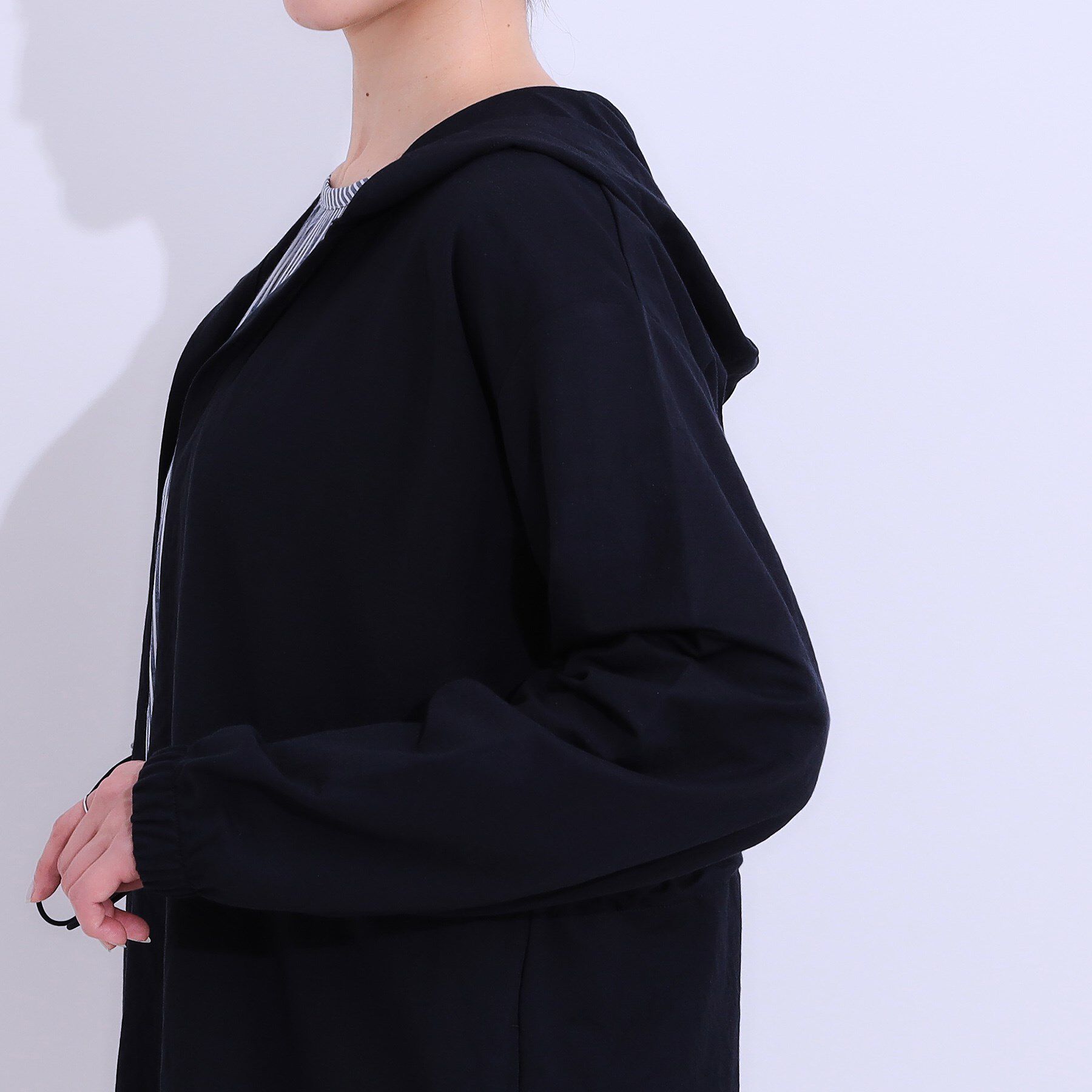 SHOO･LA･RUE「【S-LL/ひんやり/UV】さっと羽織れる お尻が隠れるフード付きパーカ」|パーカー|