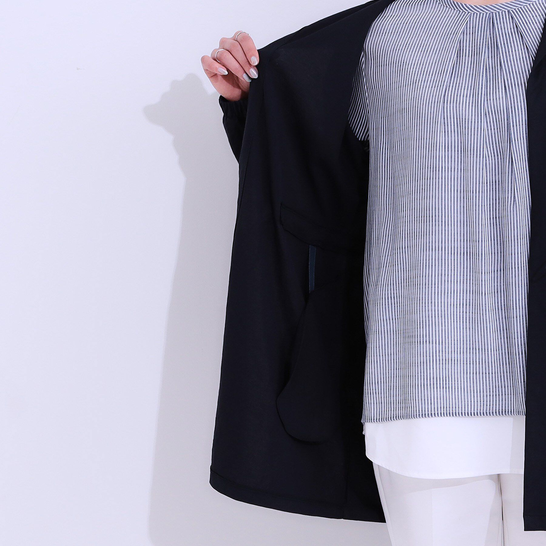 SHOO･LA･RUE「【S-LL/ひんやり/UV】さっと羽織れる お尻が隠れるフード付きパーカ」|パーカー|