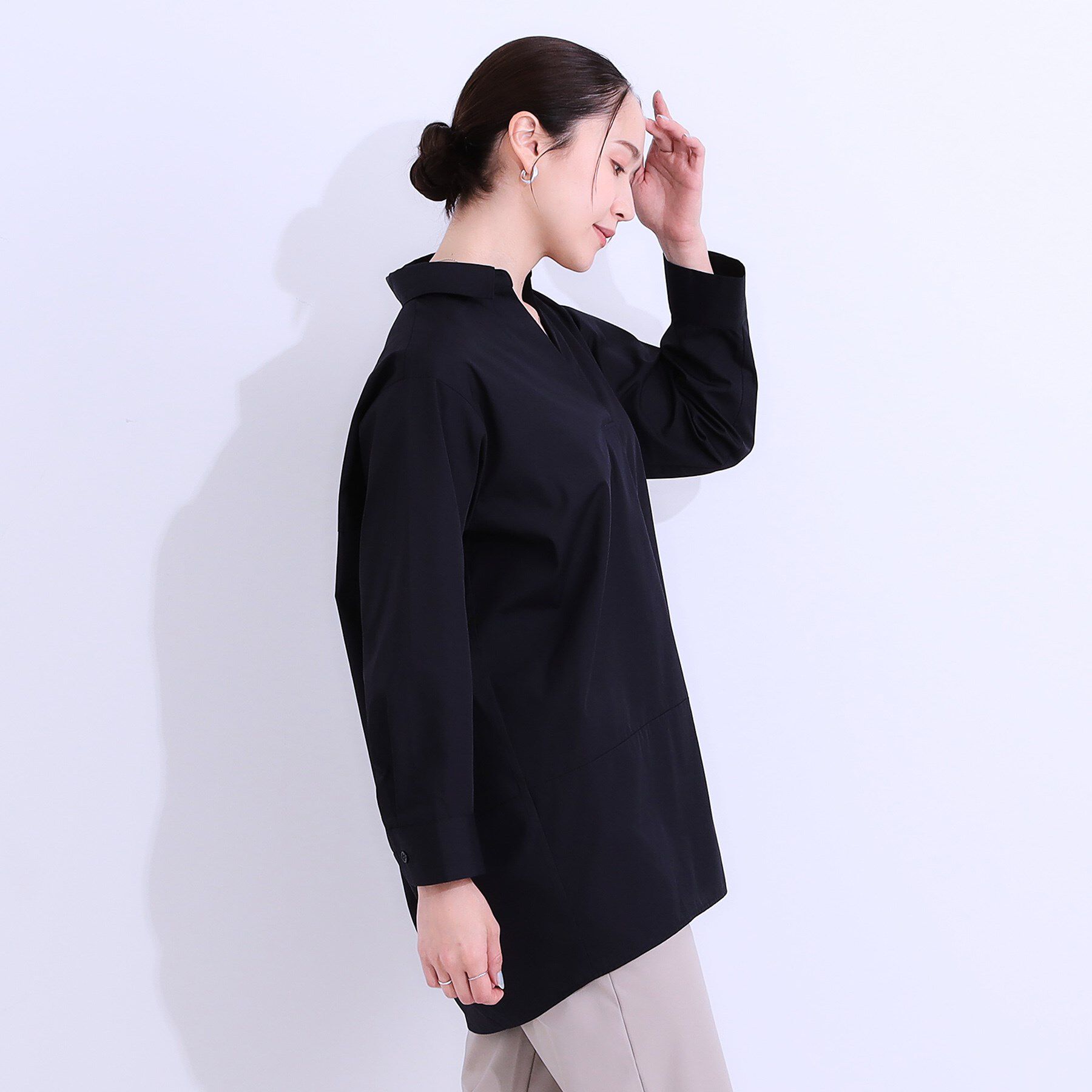 SHOO･LA･RUE「【洗える/S-LL】きれいに体型カバーが叶うチュニックシャツ」|チュニック|
