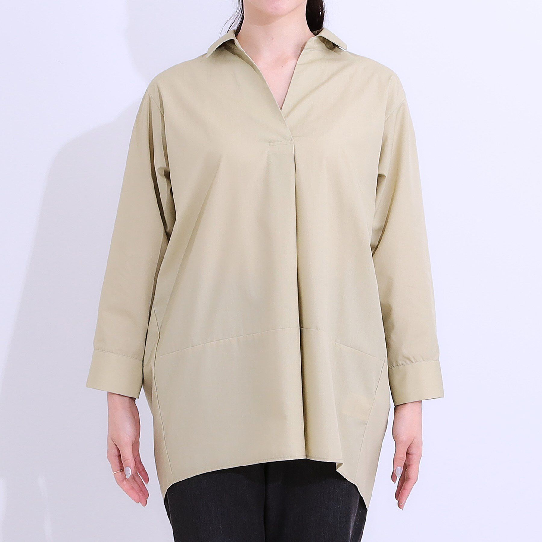 SHOO･LA･RUE「【洗える/S-LL】きれいに体型カバーが叶うチュニックシャツ」|チュニック|