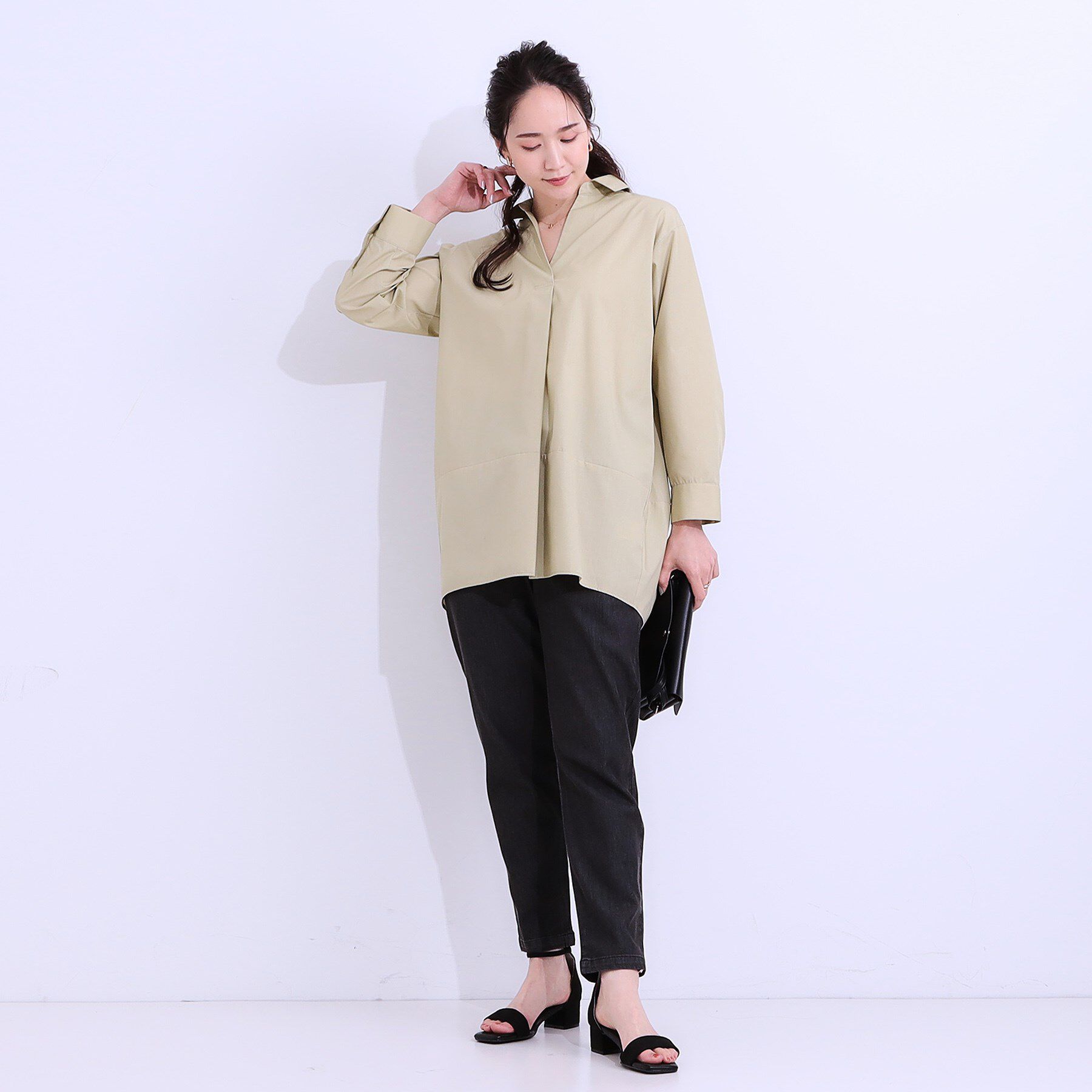 SHOO･LA･RUE「【洗える/S-LL】きれいに体型カバーが叶うチュニックシャツ」|チュニック|