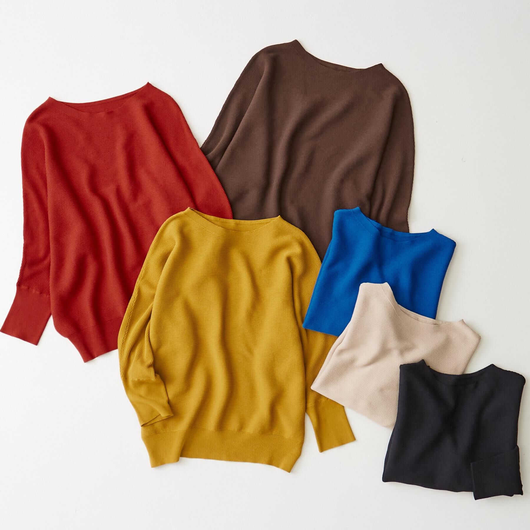 SHOO･LA･RUE「【洗濯機可/体型カバー】お袖ボタン リブドルマンニット」|ニット・セーター|