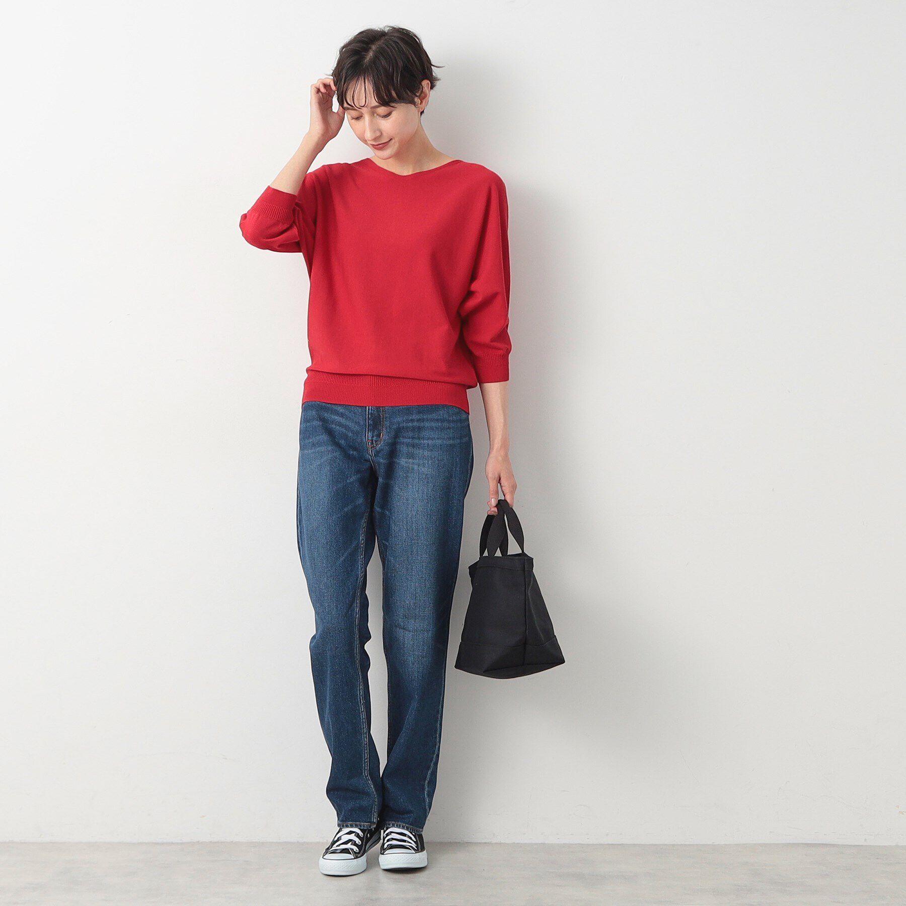 Dessin「【洗える】後ろボタンニットプルオーバー（XS～L）」|ニット・セーター|