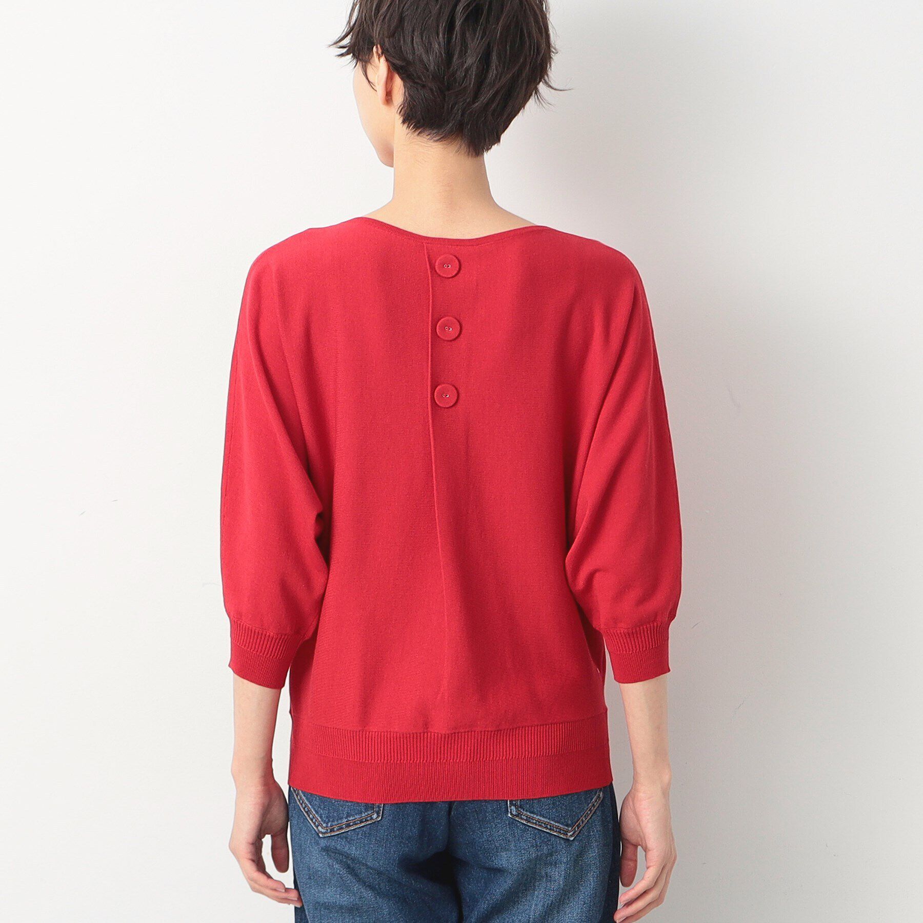 Dessin「【洗える】後ろボタンニットプルオーバー（XS～L）」|ニット・セーター|