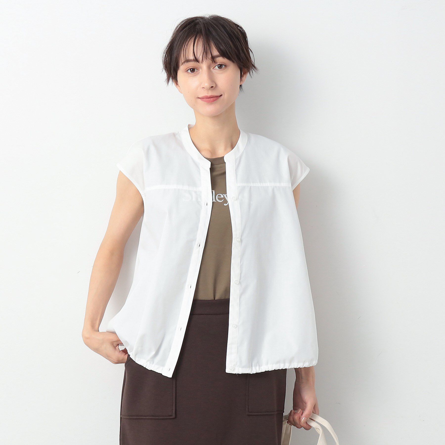 Dessin「【洗える】ドローコード付きブラウス」|シャツ・ブラウス|ホワイト(002)