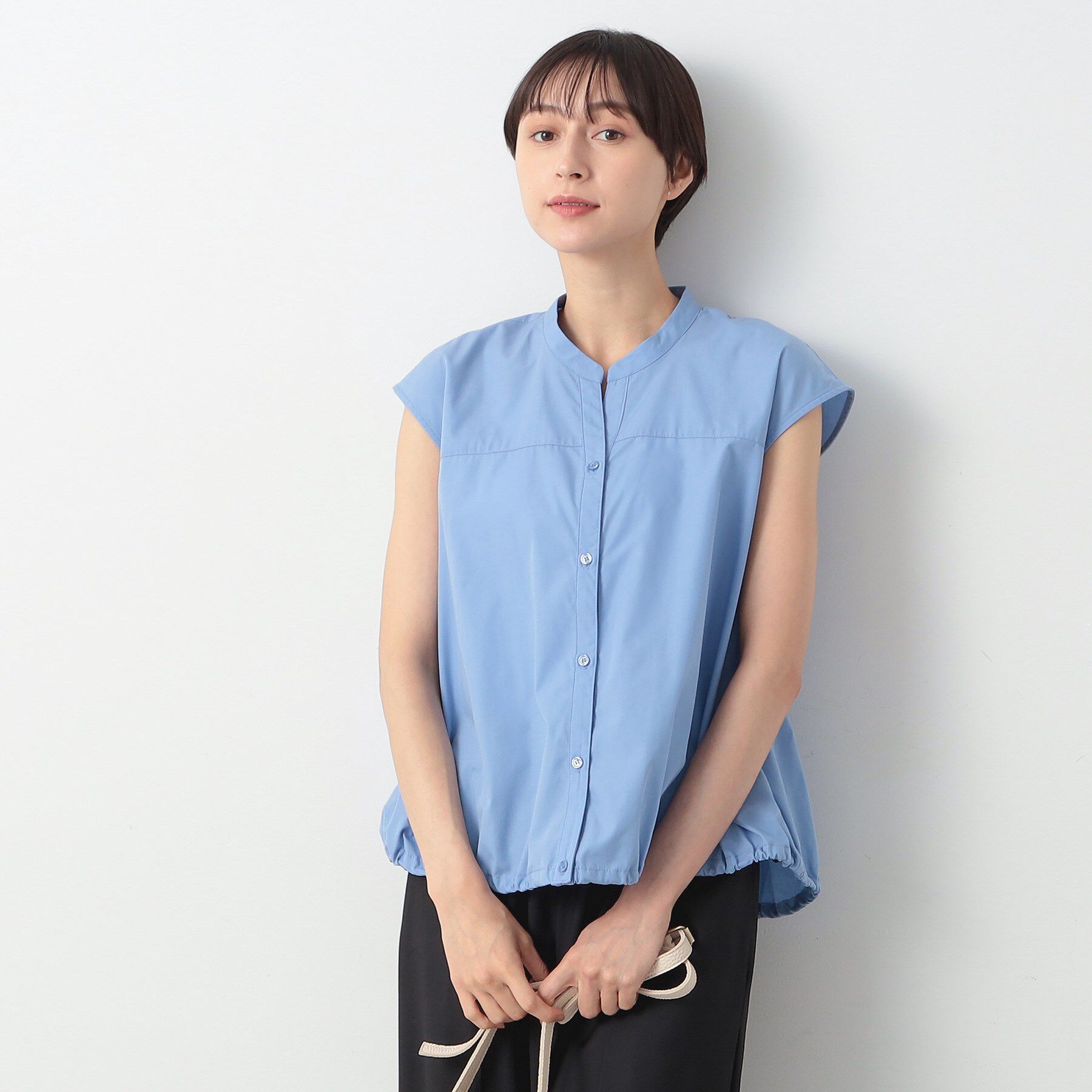 Dessin「【洗える】ドローコード付きブラウス」|シャツ・ブラウス|ブルー(092)