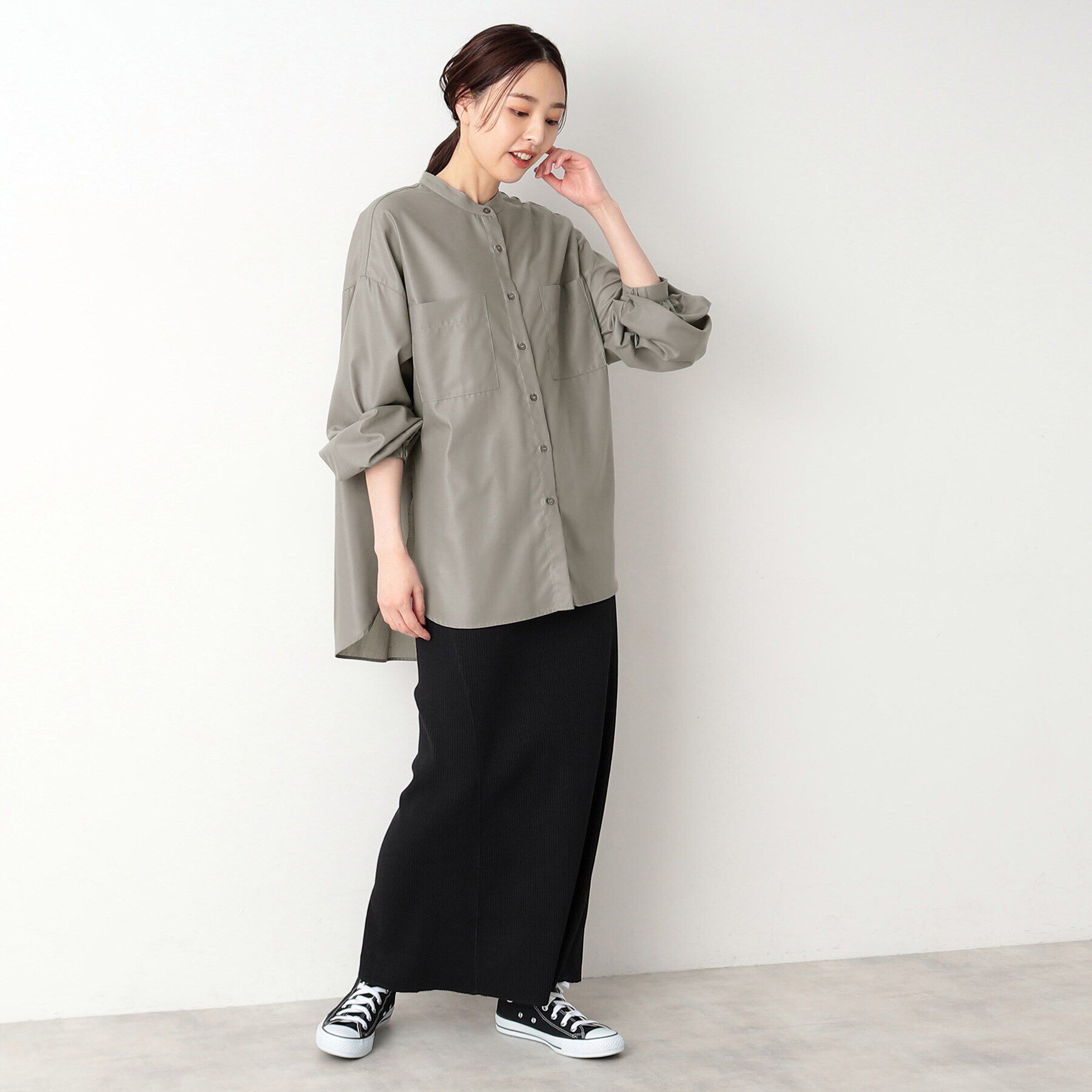 Dessin「微光沢バンドカラーシャツ」|シャツ・ブラウス|