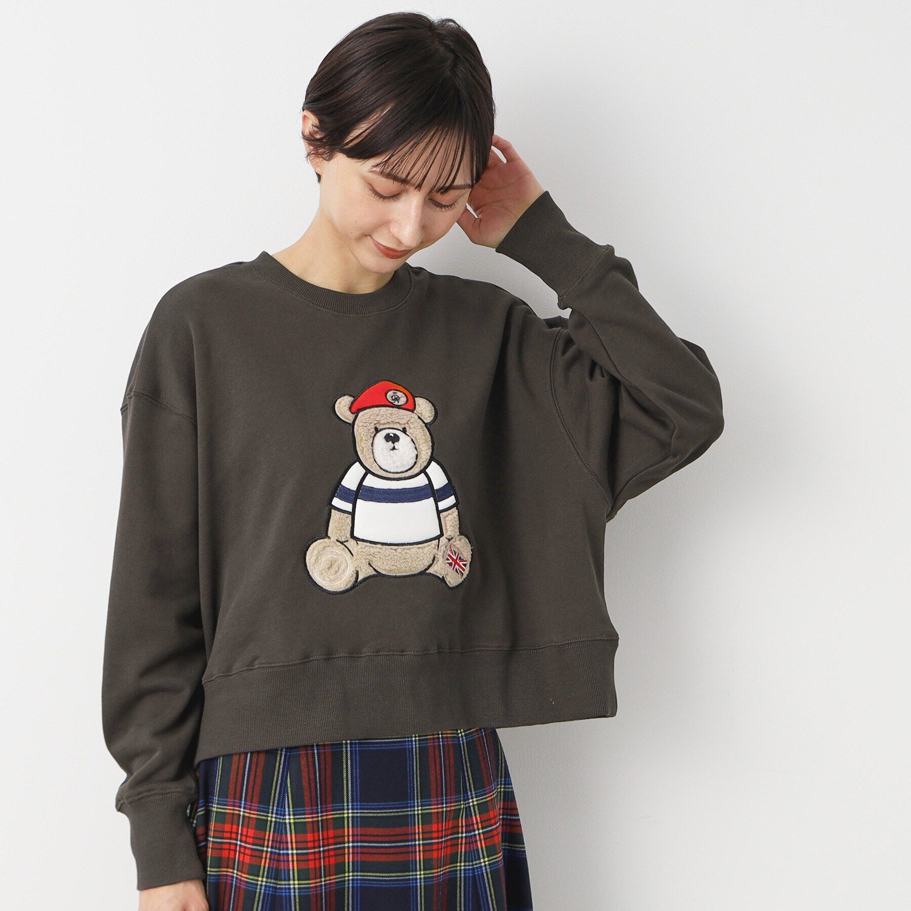 Dessin「【洗える】ベア刺繍スウェット」|パーカー|
