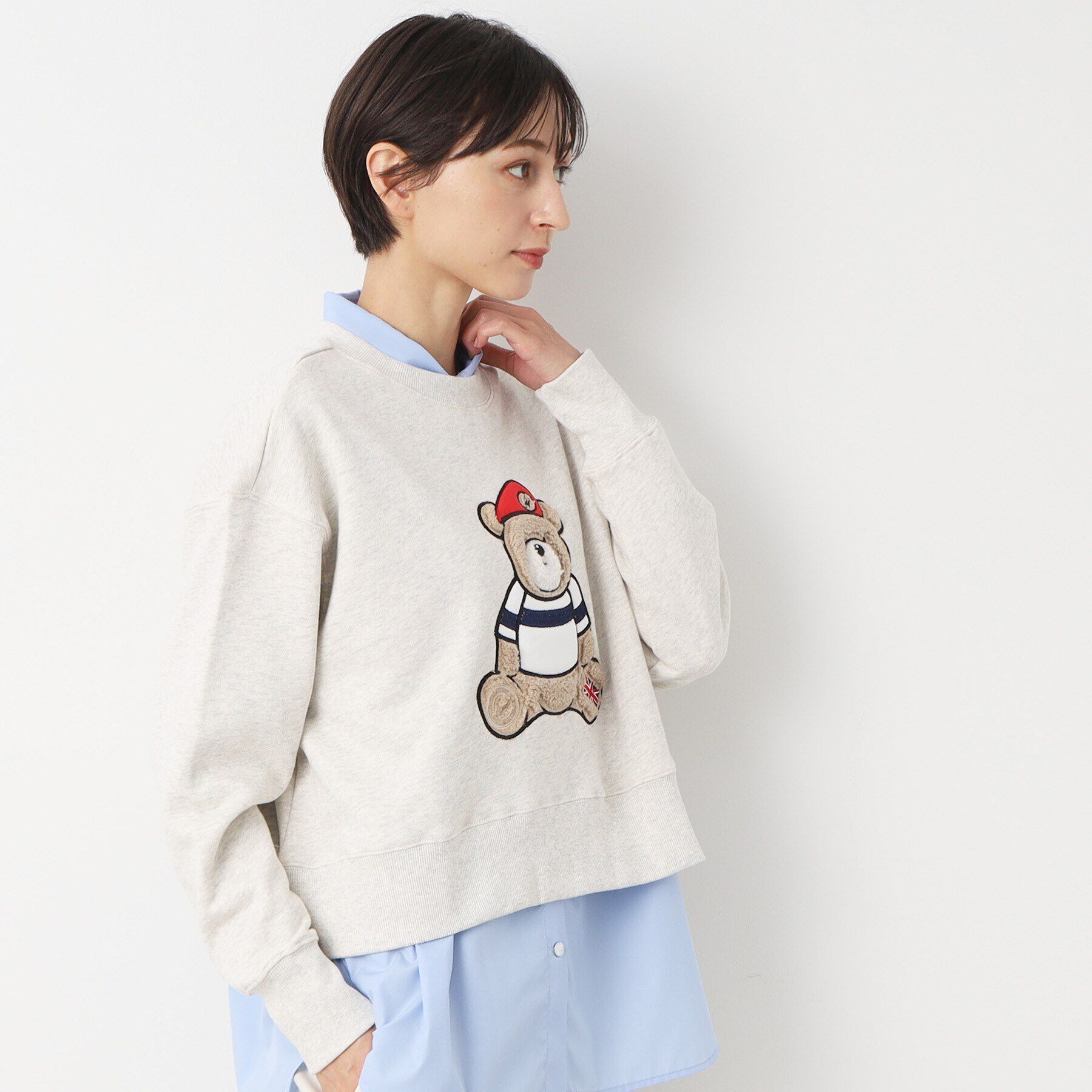 Dessin「【洗える】ベア刺繍スウェット」|パーカー|