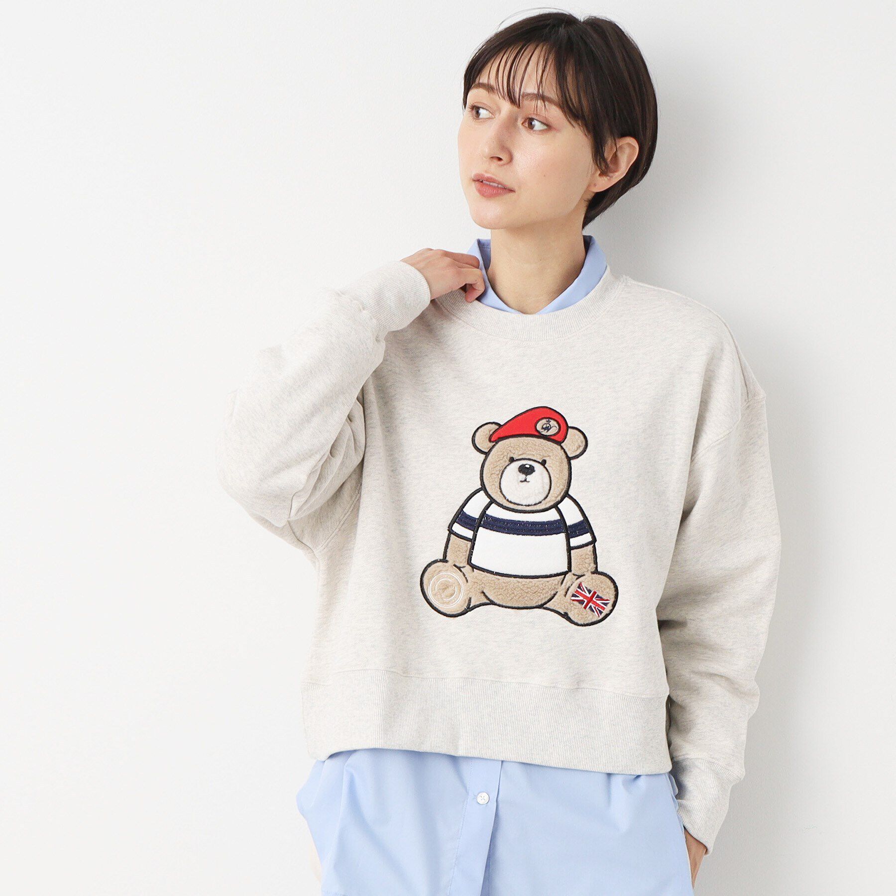 Dessin「【洗える】ベア刺繍スウェット」|パーカー|