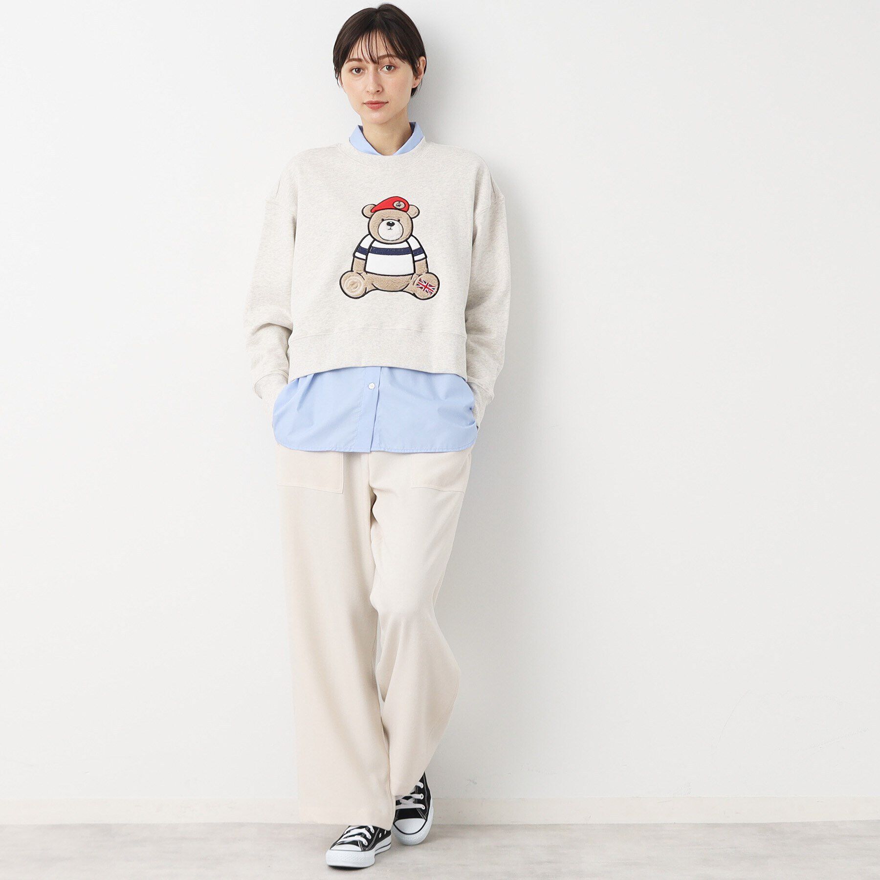 Dessin「【洗える】ベア刺繍スウェット」|パーカー|