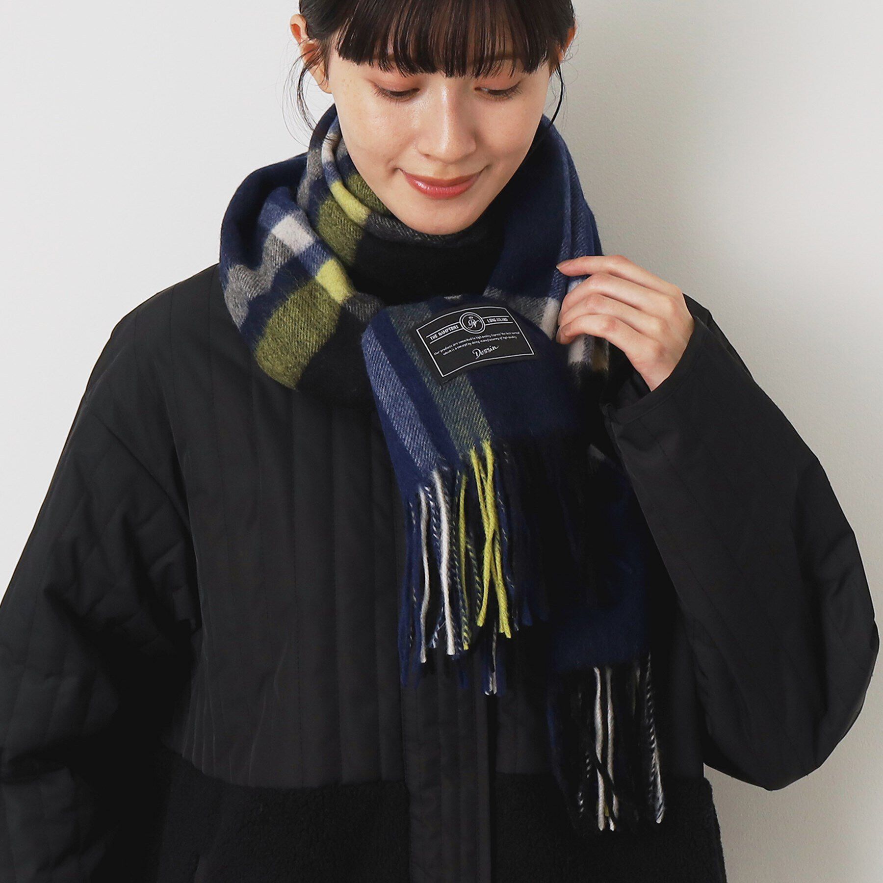 Dessin「【洗える】チェックウールストール」|ストール|
