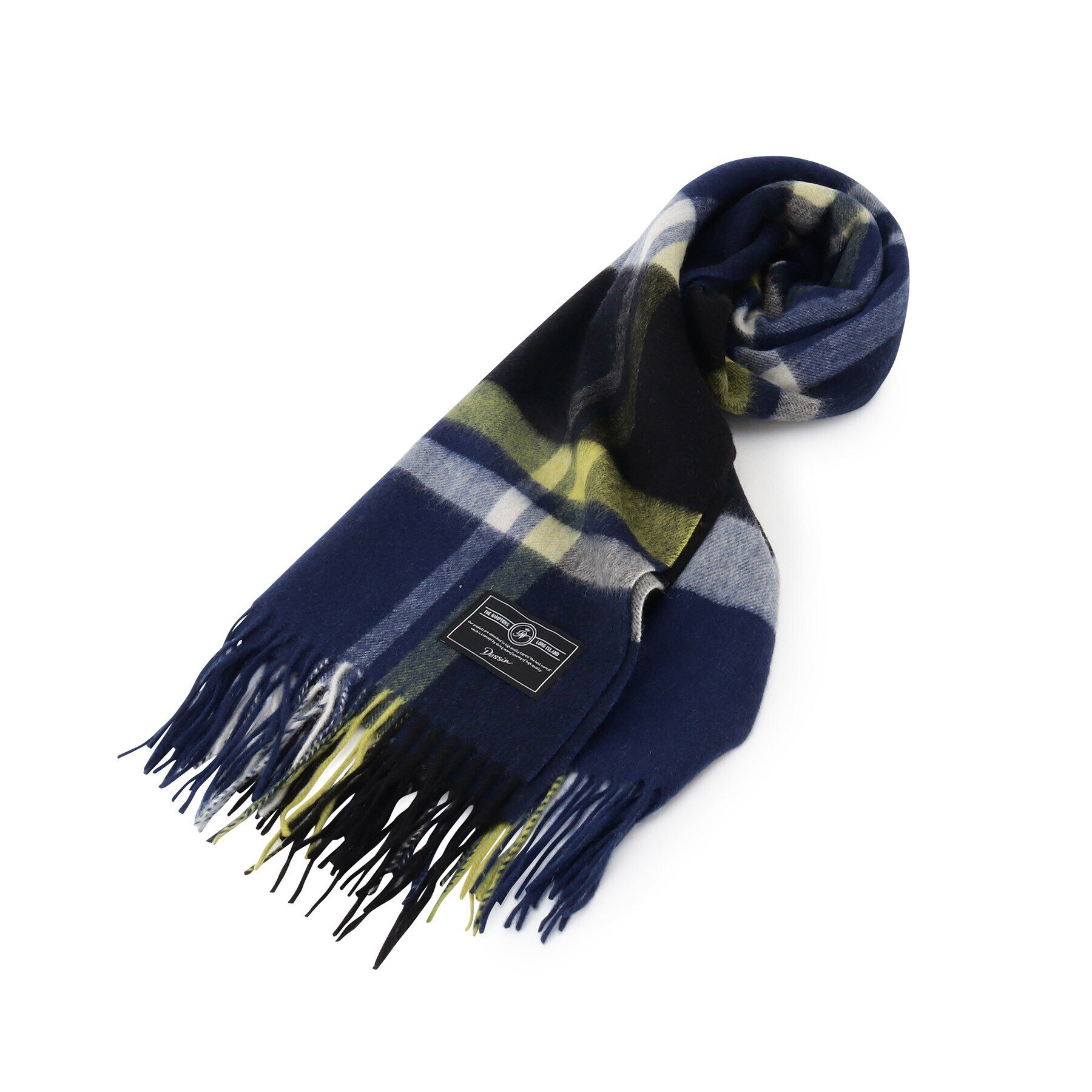 Dessin「【洗える】チェックウールストール」|ストール|ブルー(293)