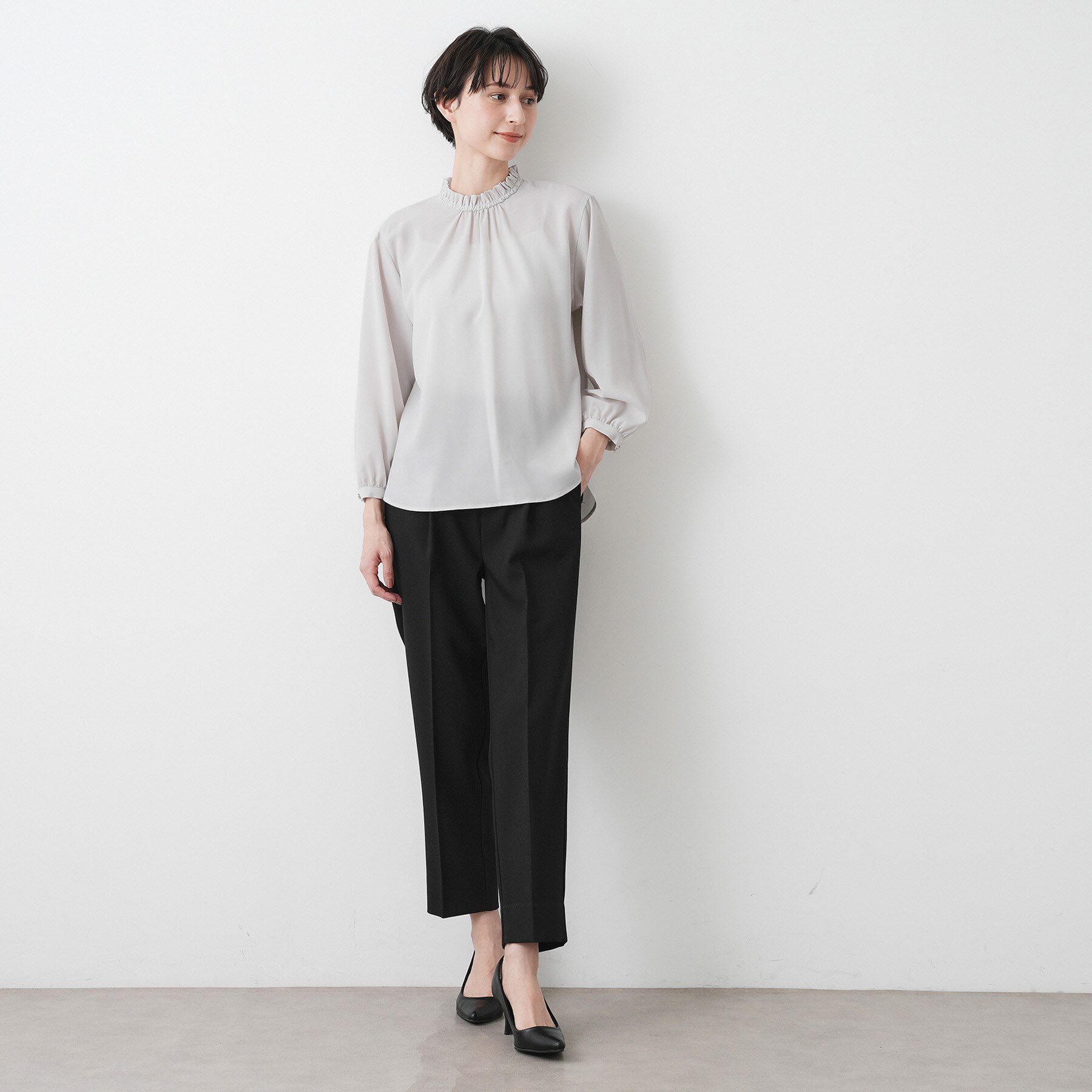 Dessin「【入卒/セレモニー/洗える】フリルネックブラウス」|シャツ・ブラウス|