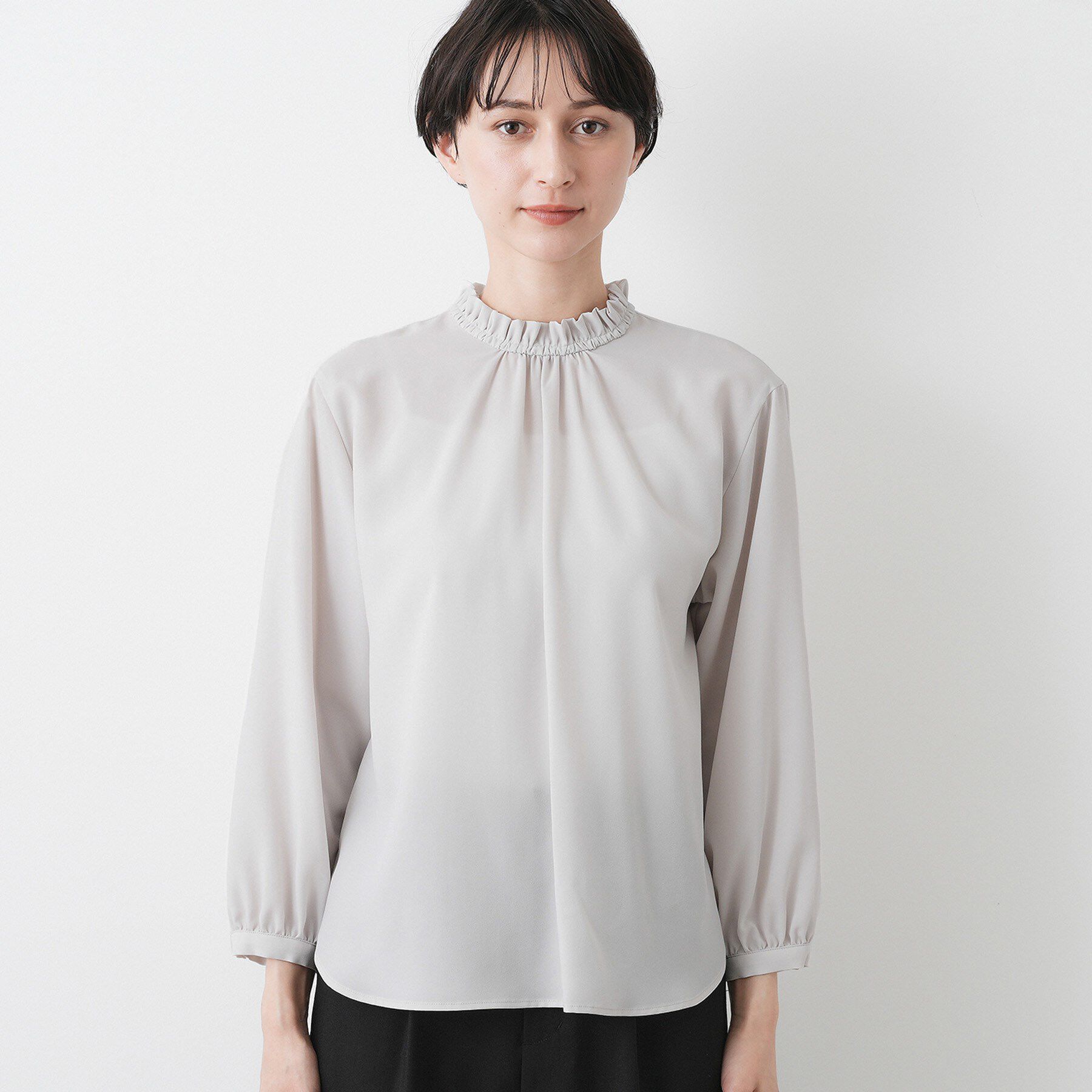 Dessin「【入卒/セレモニー/洗える】フリルネックブラウス」|シャツ・ブラウス|