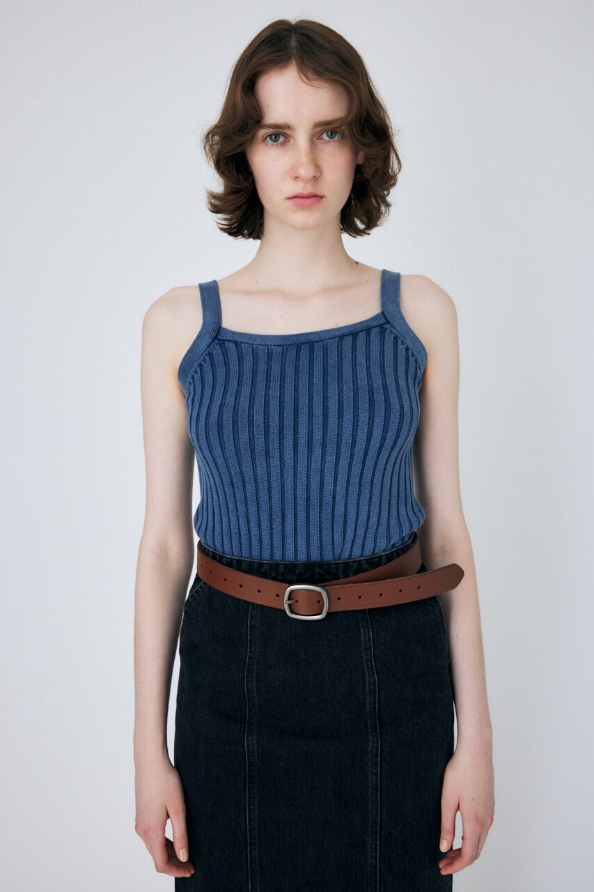 MOUSSY「STONE WASH ニットキャミソール」|タンクトップ|NVY