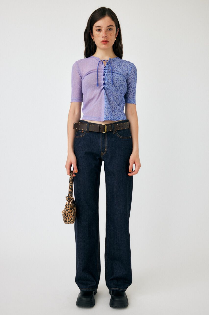 MOUSSY「ASYMMETRIC COLOR LACE UP トップス」|Tシャツ・カットソー|