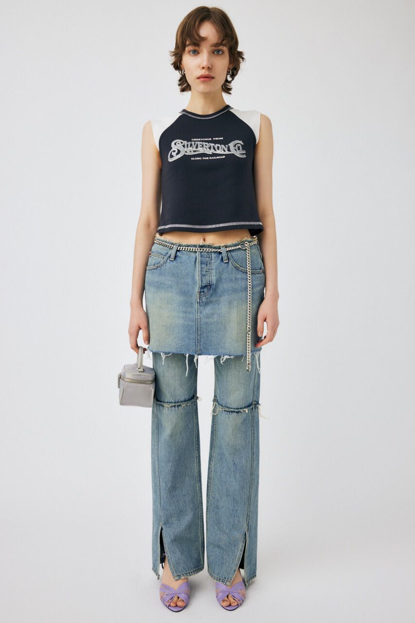 MOUSSY「TINY RAGLAN NS Tシャツ」|タンクトップ|L/BLK1