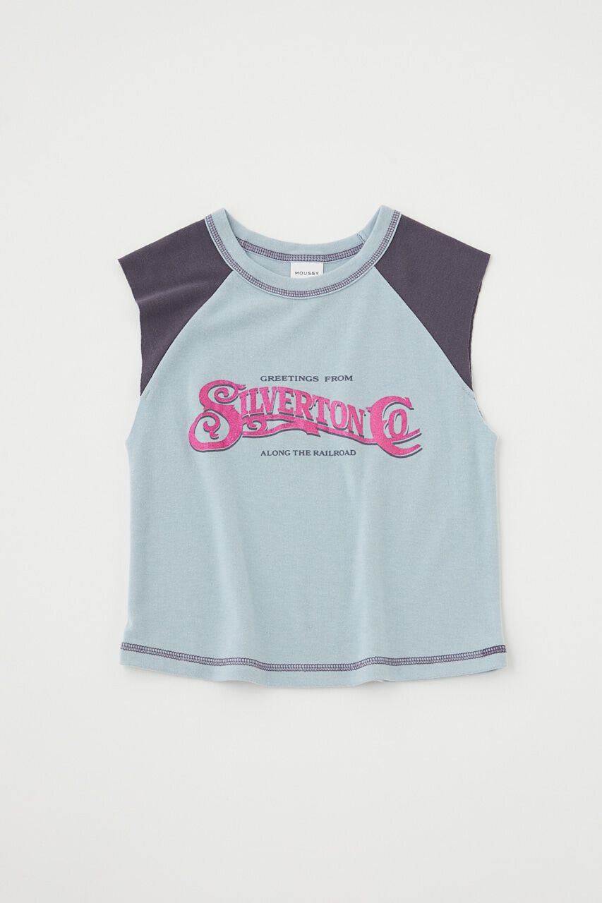 MOUSSY「TINY RAGLAN NS Tシャツ」|タンクトップ|L/BLU1